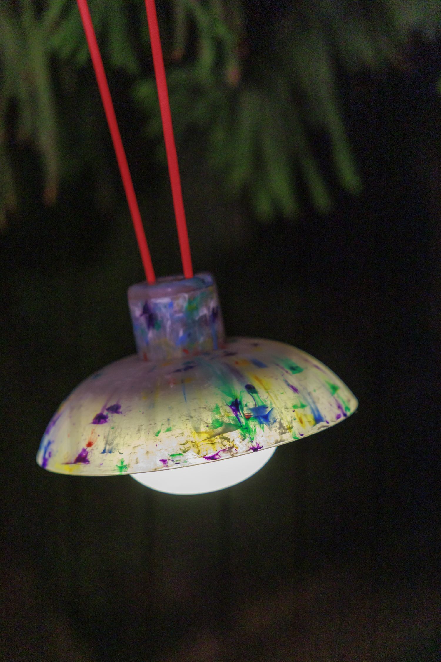 Hängeleuchte, Stofflampenschirm, Farbenfärbung, Ovaler Schirm, Lampenpendel