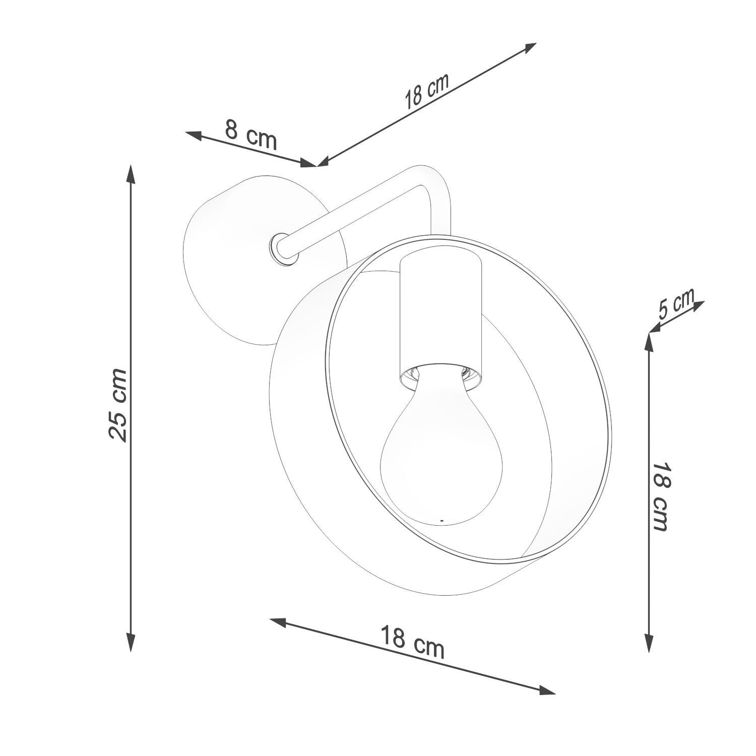 Wandleuchte Weiß Metall Modern E27 dekorativ HIAS