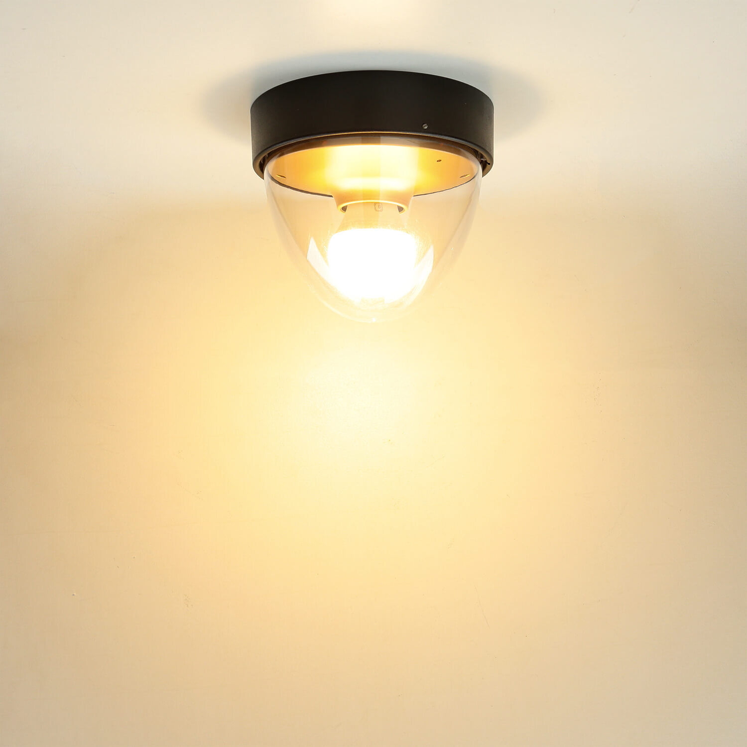 Kleine Deckenlampe Schwarz Gold Ø18cm rund IP44 E27