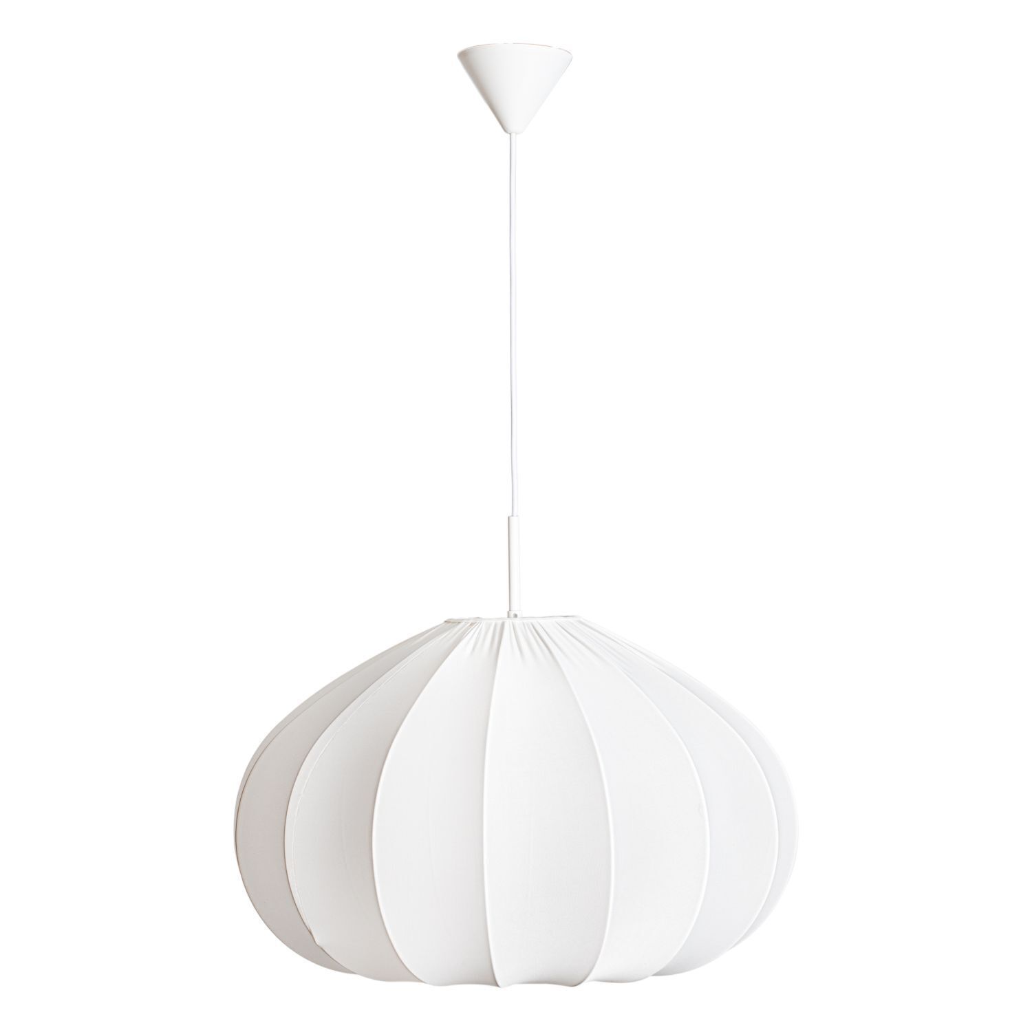 Hängeleuchte Stoff Metall E27 B: 60 cm H: max. 120 cm Weiß Lampe, Lampenschirm