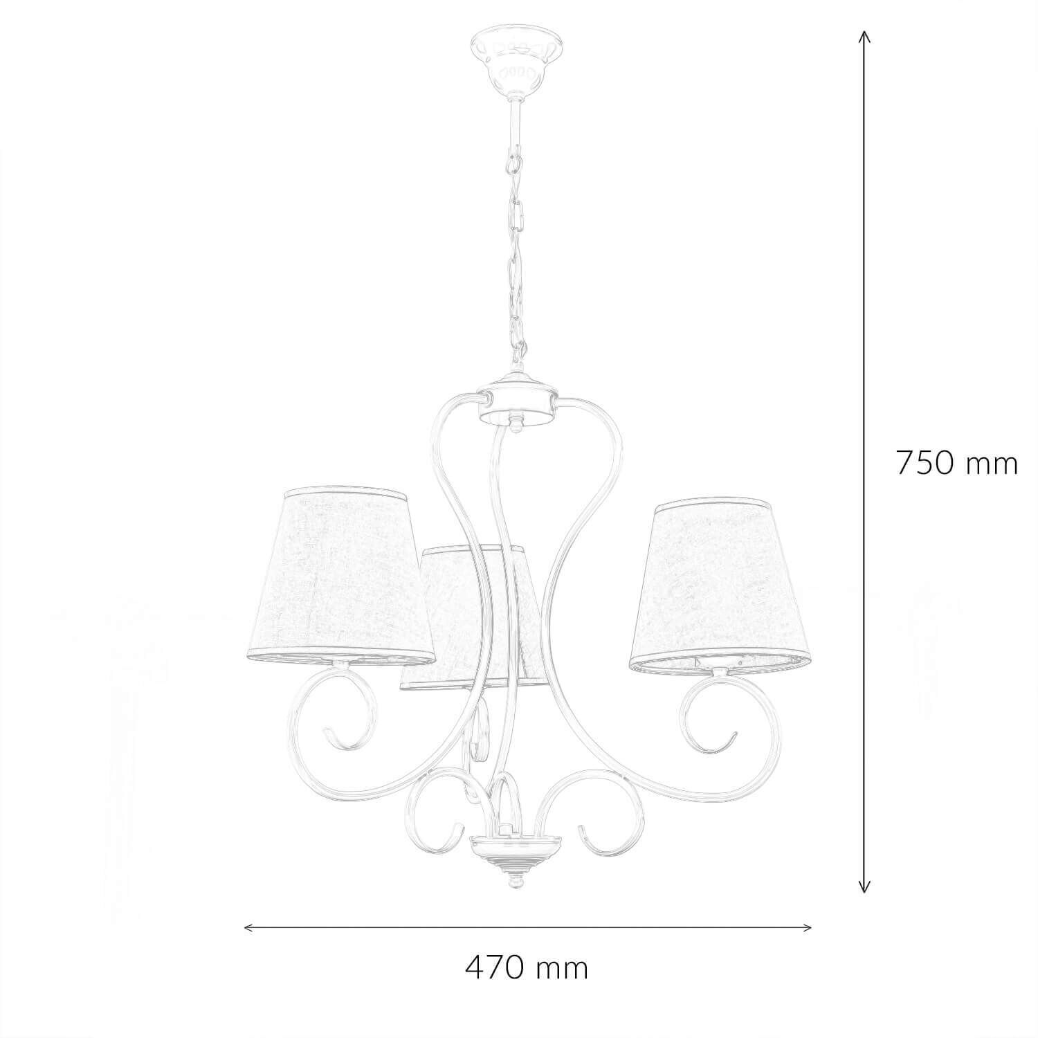 Kronleuchter Beige Landhaus Stoff Esstisch Lampe