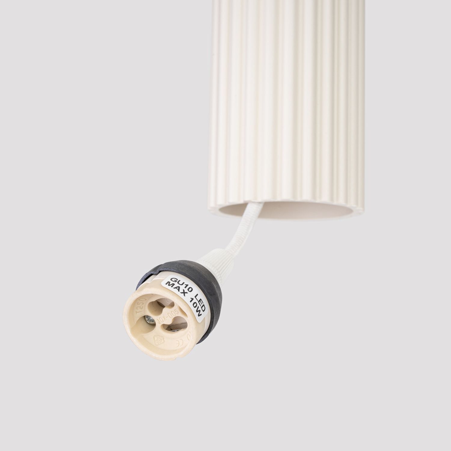Pendelleuchte 3-flammig GU10 B: 45 cm in Creme Modern Lampe, Lampenschirm