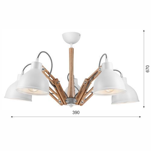 Deckenleuchte Farbig Holz 5-flmg Modern Wohnzimmer