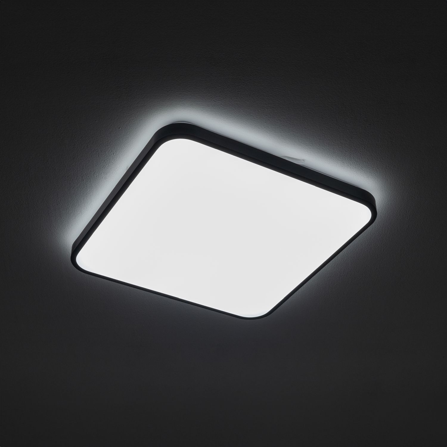 LED Deckenlampe blendarm Aluminium 32 W 4000 K Schwarz