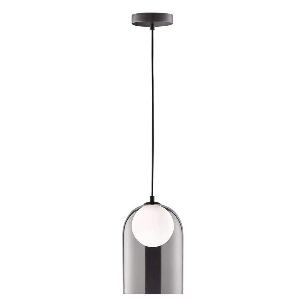 Hängeleuchte Schwarz Weiß Ø 17 cm Glas Schirme Lampe, Deckenleuchte, Beleuchtung
