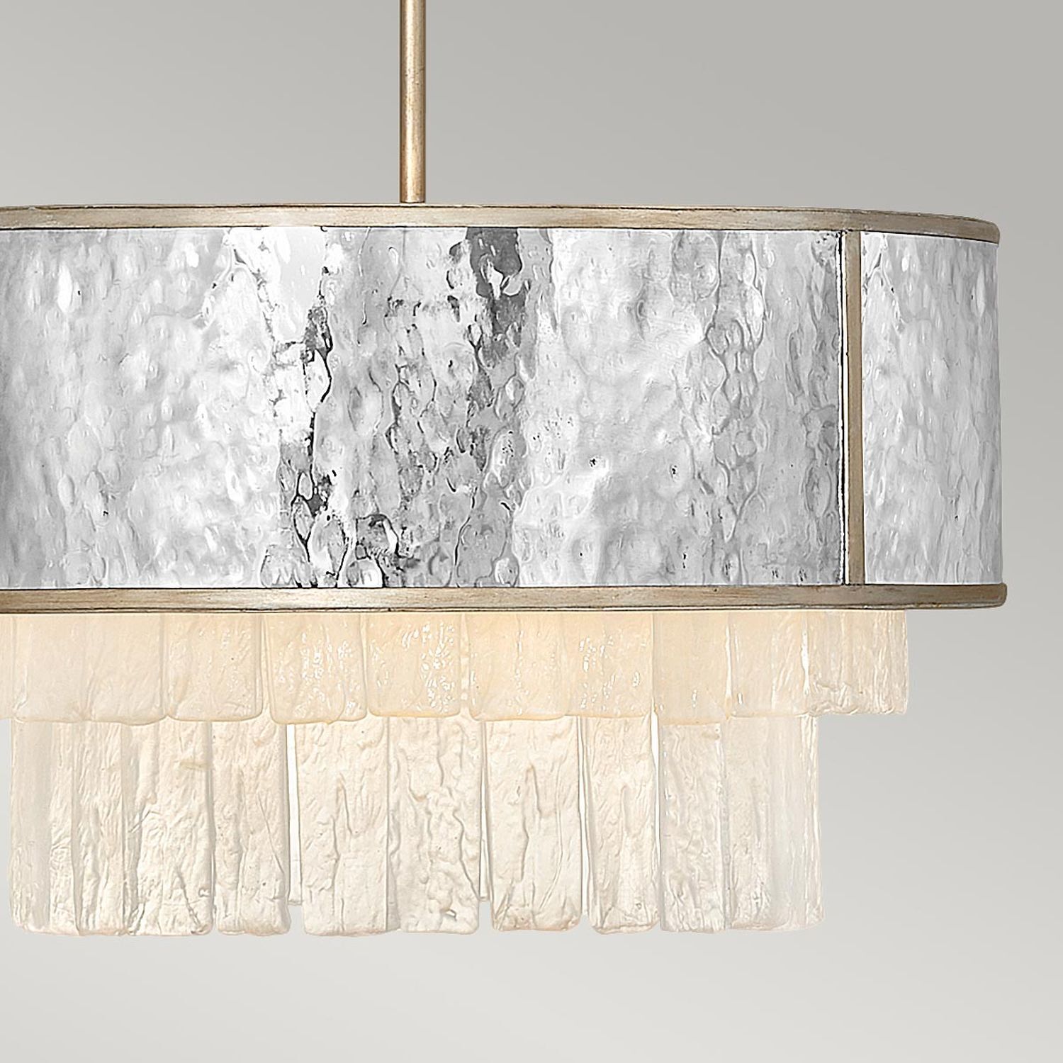 Hängeleuchte Modern Ø 50,8 cm rund Edelstahl Kristall