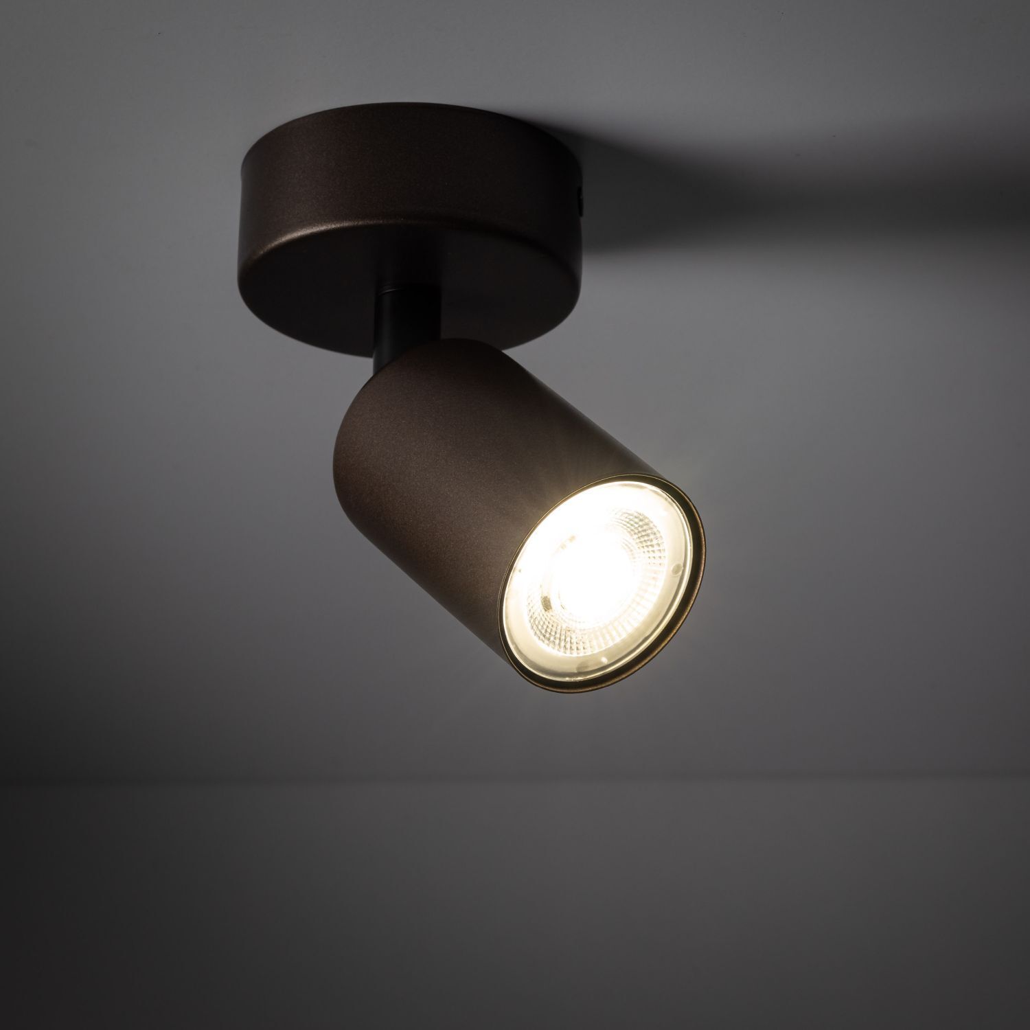 Deckenlampe Metall GU10 verstellbar Ø 12 cm klein Braun LIDIA