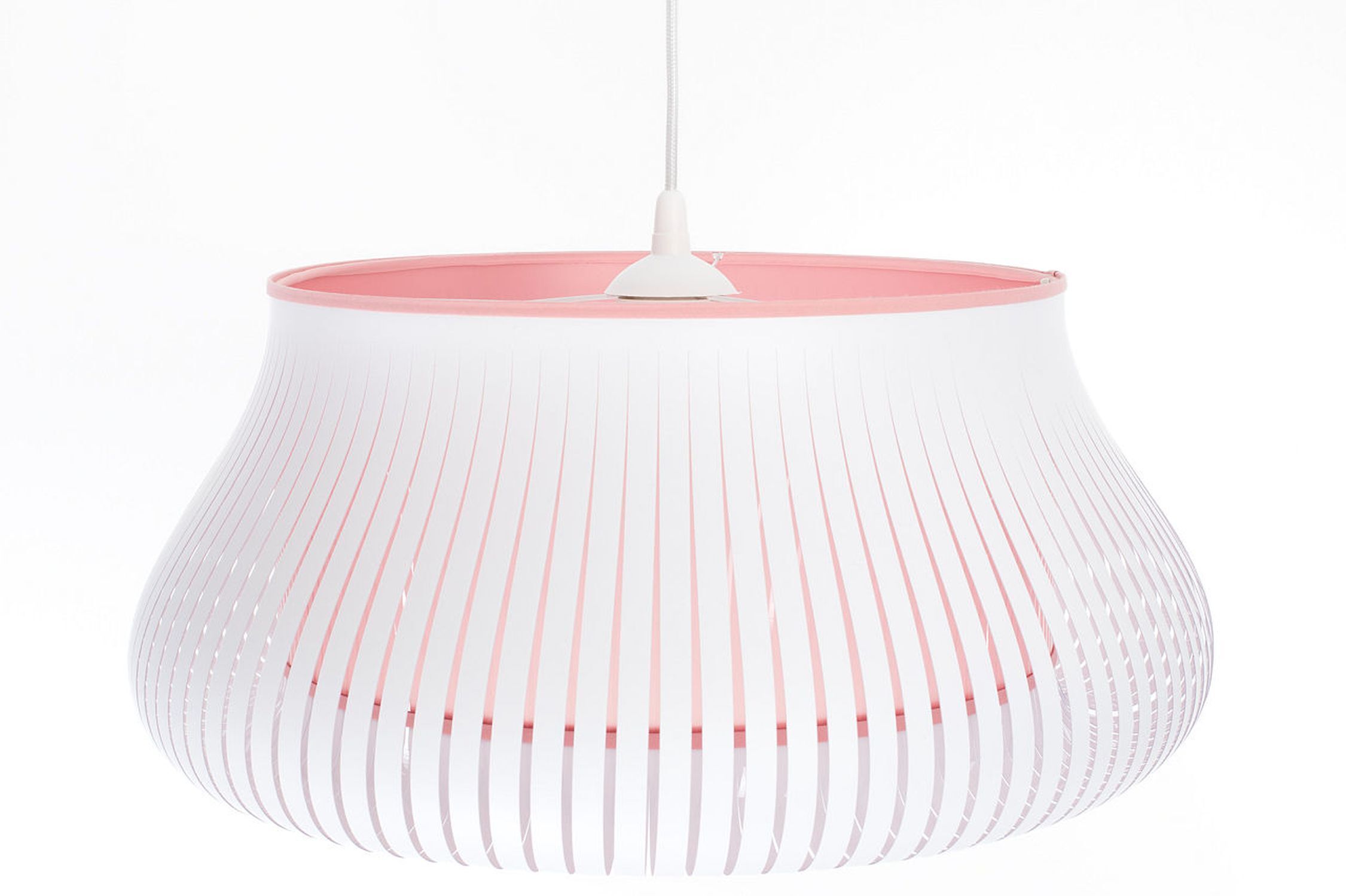Hängelampe Weiß Rosa blendarm E27 Ø30 cm rund gemütlich Lampe, Lampenschirm, Kronleuchter