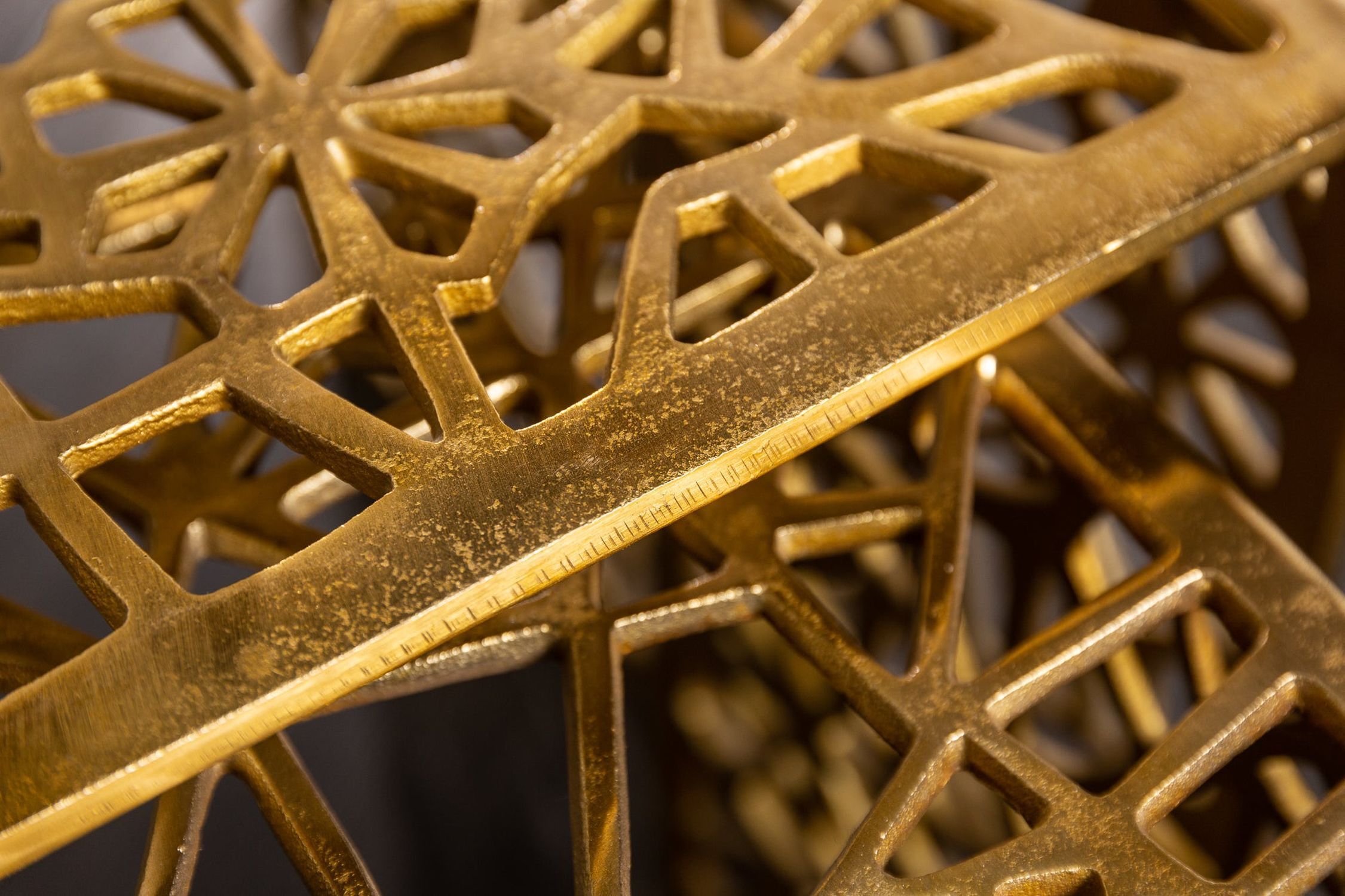 Couchtisch 2er Set Metall in Gold eckig Handarbeit