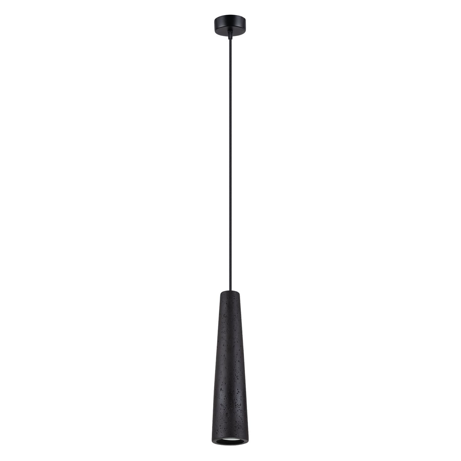 Stilvolle Hängelampe Beton Schwarz GU10 Ø8 cm rund pendant light, hängende lampe, Kegel-Pendellampe, schwarz, minimal