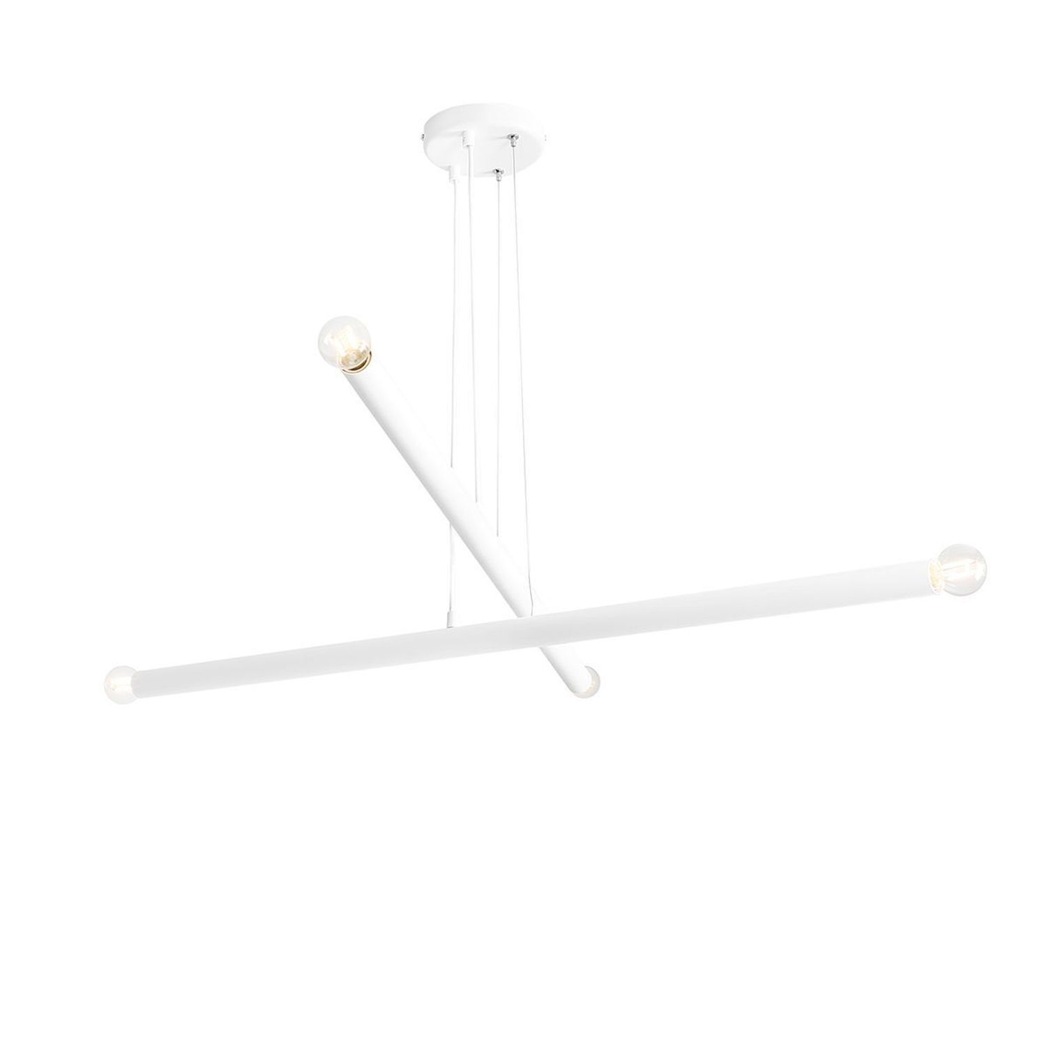 Weiße Hängelampe Metall Retro B:100 cm E14 4-flammig