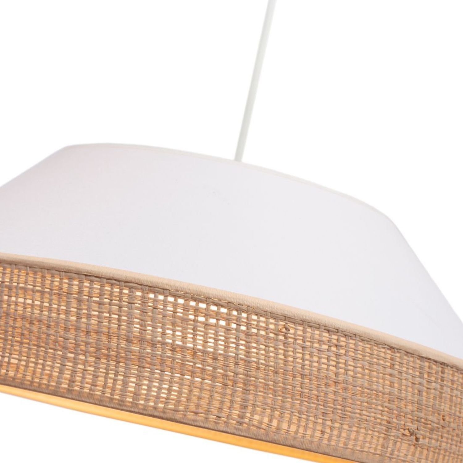Blendarme Hängeleuchte Stoff Rattan E27 Ø45 cm wohnlich