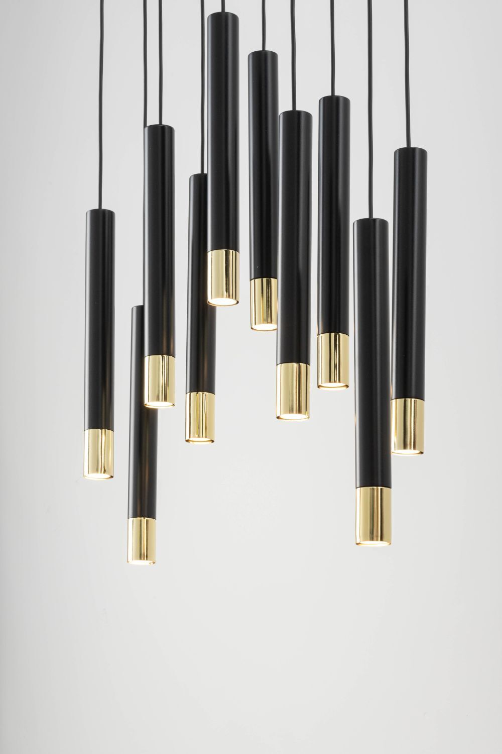 Hängeleuchte Metall Schwarz Gold Modern THEANO