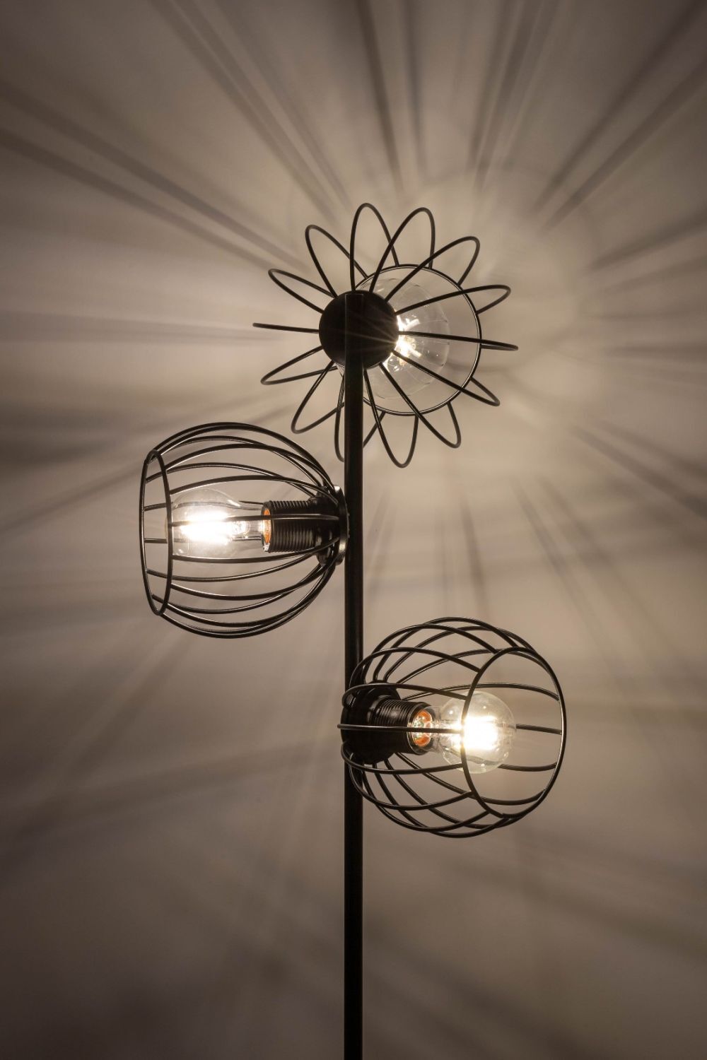 Stehlampe Schwarz E27 163 cm Metall Wohnzimmer