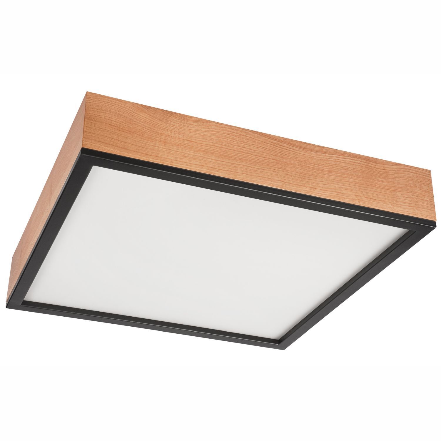 Deckenleuchte eckig B: 48 cm Holz Metall für 4x E27 Deckenleuchte