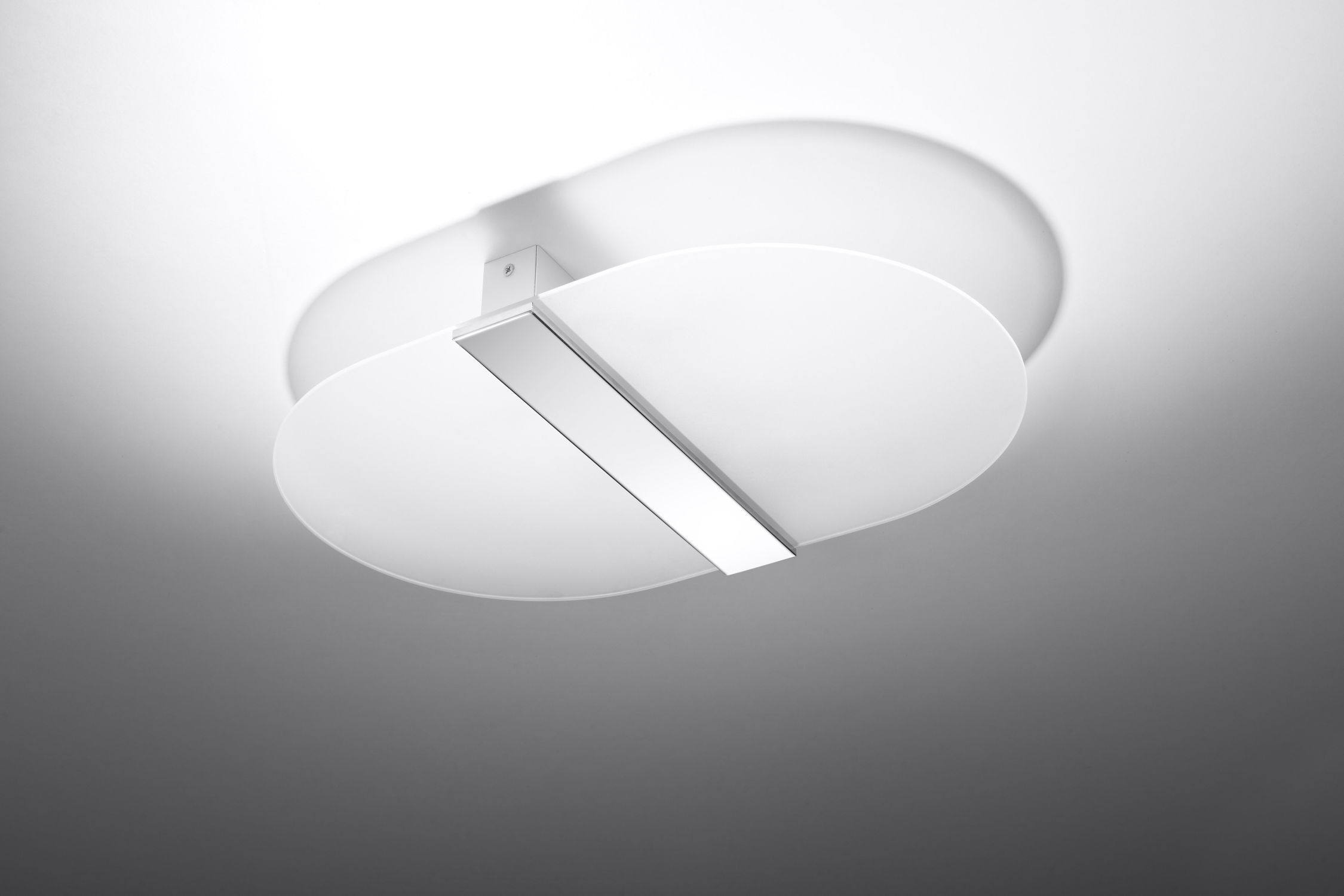 Deckenleuchte Glas Metall 45 cm lang Weiß Chrom 4x G9