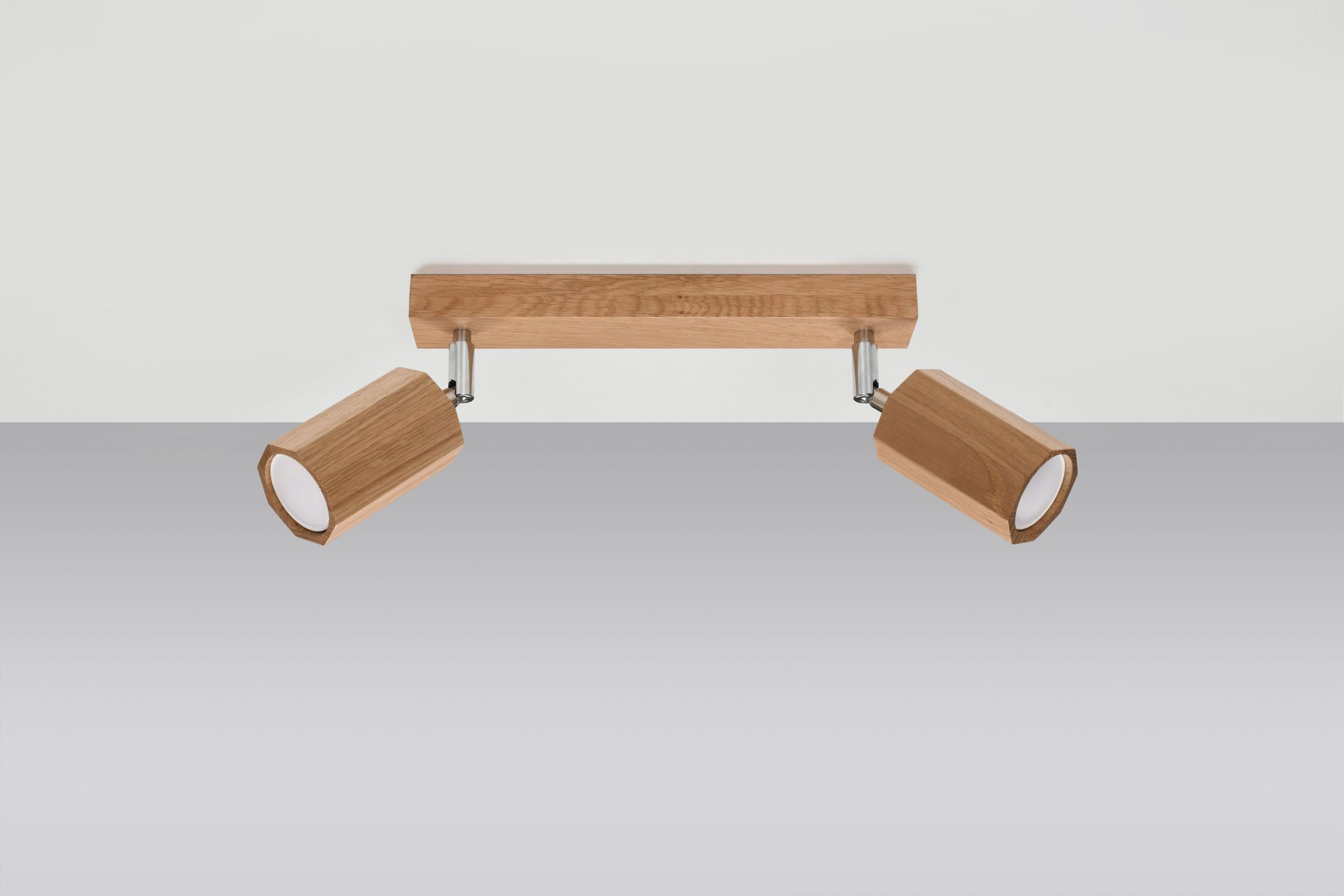 Deckenstrahler Holz länglich 30 cm 2-flammig GU10 Modern