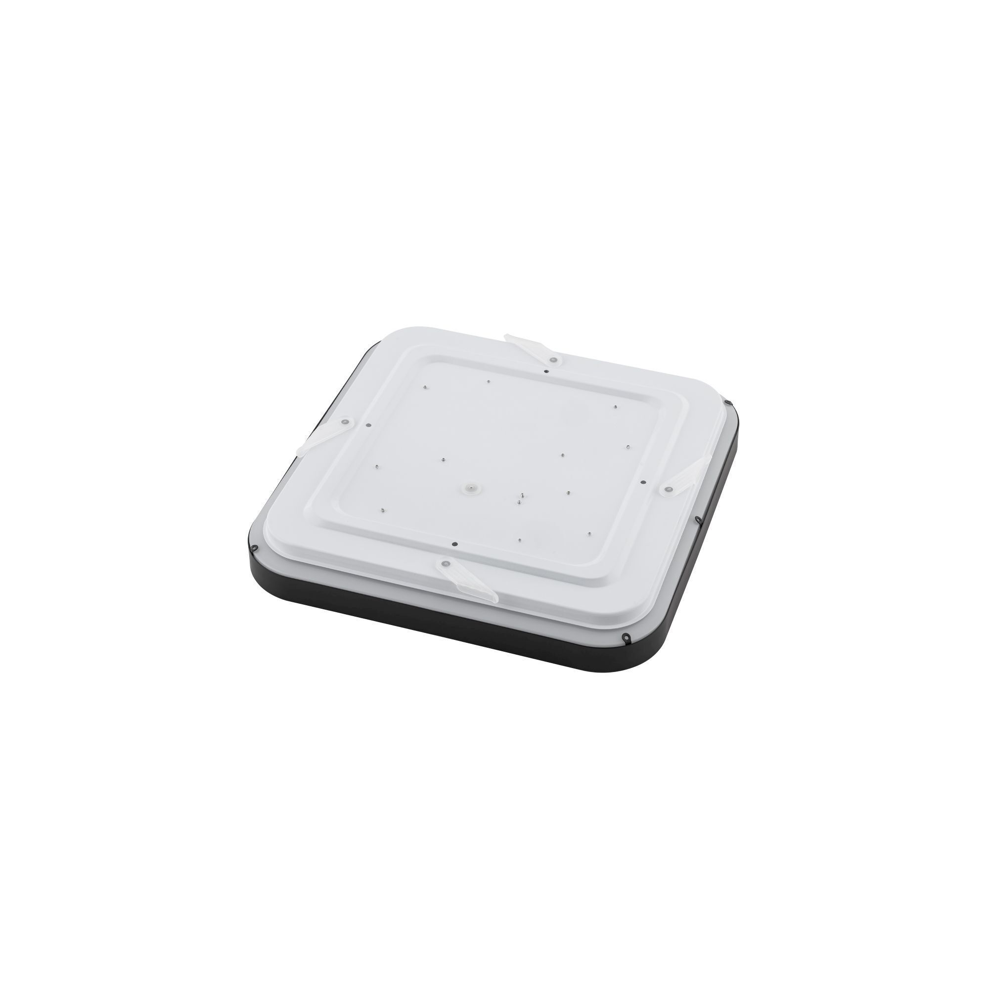 Runde LED Deckenlampe Schwarz Metall 1200 lm Ø33,5 cm LED panel, Deckenleuchte, quadratisch, weiße Diffusor, Montageplatte