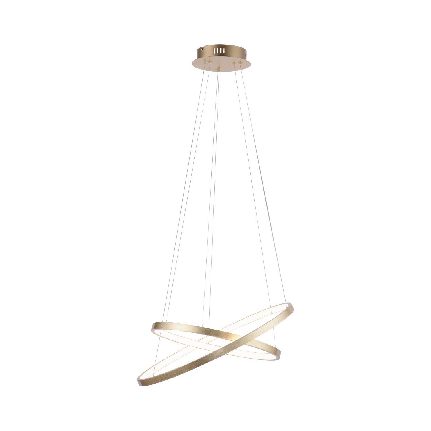 LED Pendelleuchte Ringe in Gold Metall Ø50 cm 3000 K