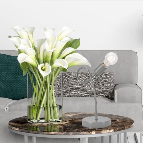 Metall Tischlampe Grau H:32cm stylisch MADALYNN