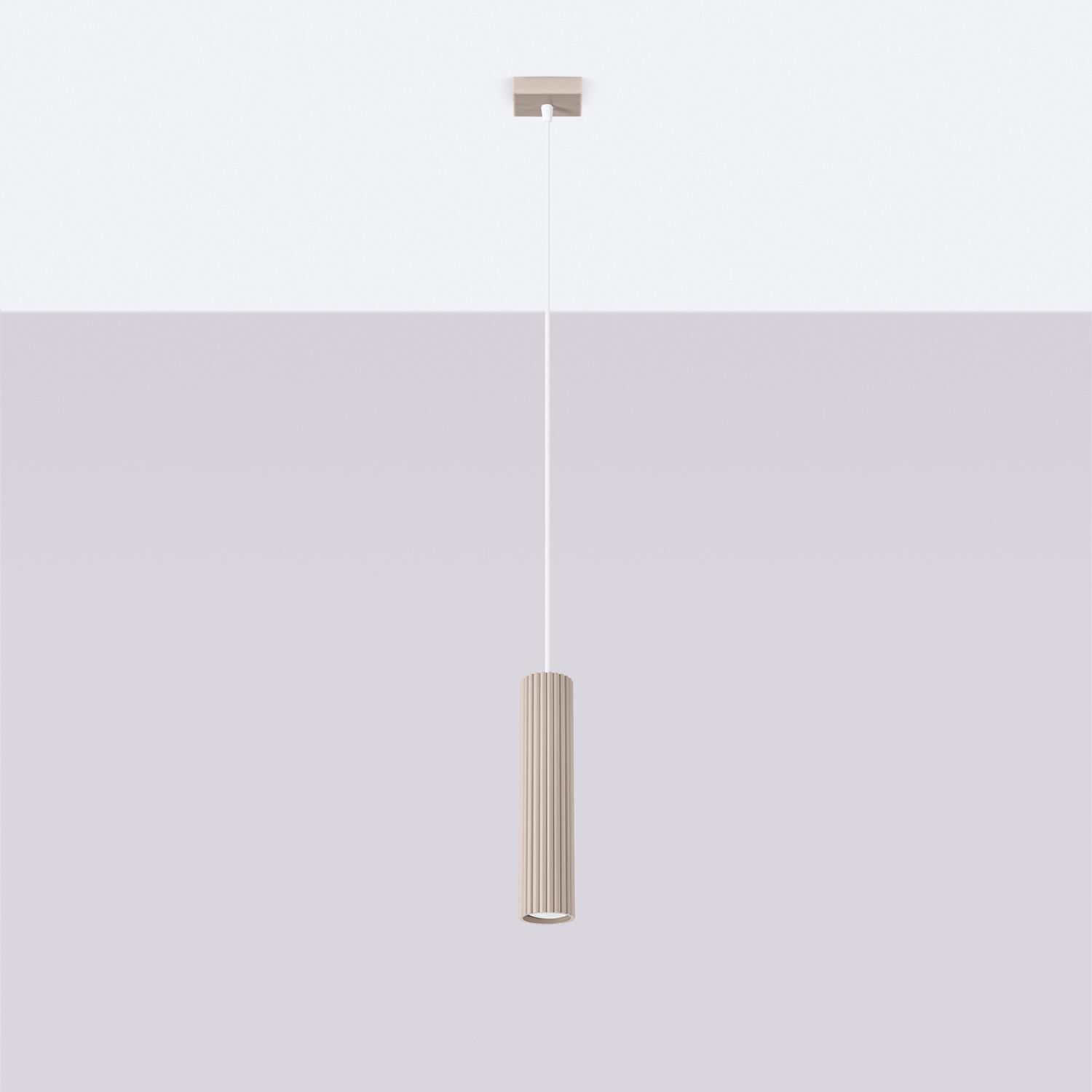 Runde Pendelleuchte Aluminium Taupe GU10 Ø6,5 cm Modern