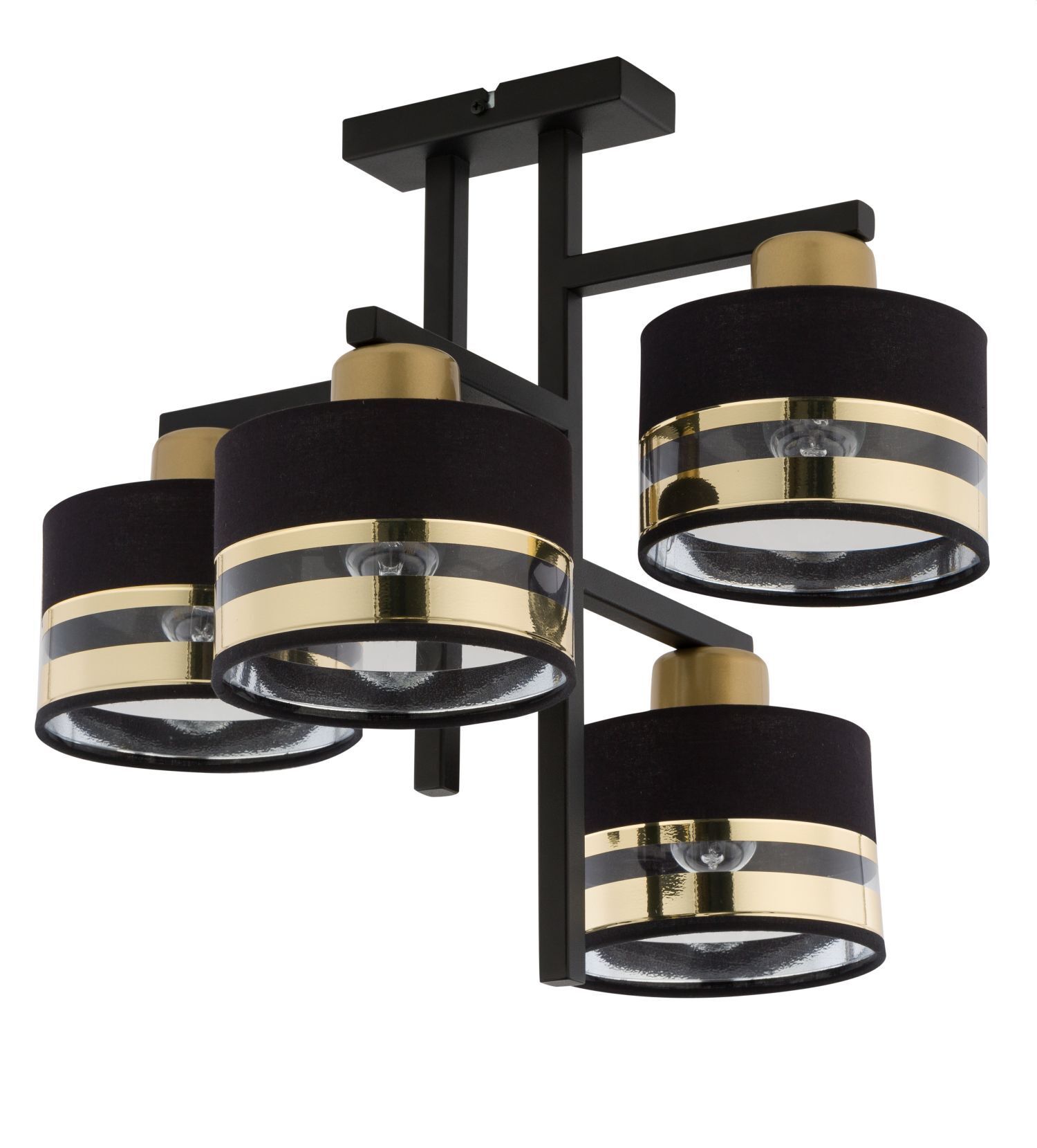 Blendarme Deckenleuchte Schwarz Gold Design E27 L:48 cm