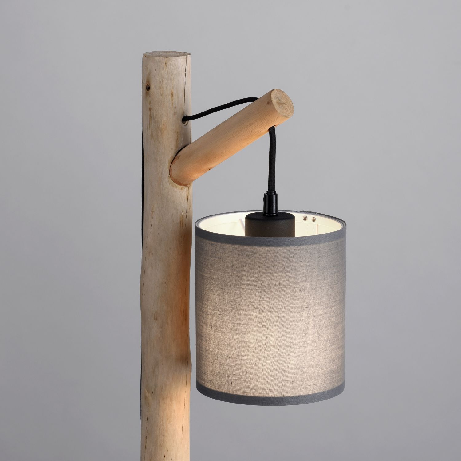 Gemütliche Tischleuchte Stoffschirm Holz H:52,5 cm Lampe, Lampenschirm