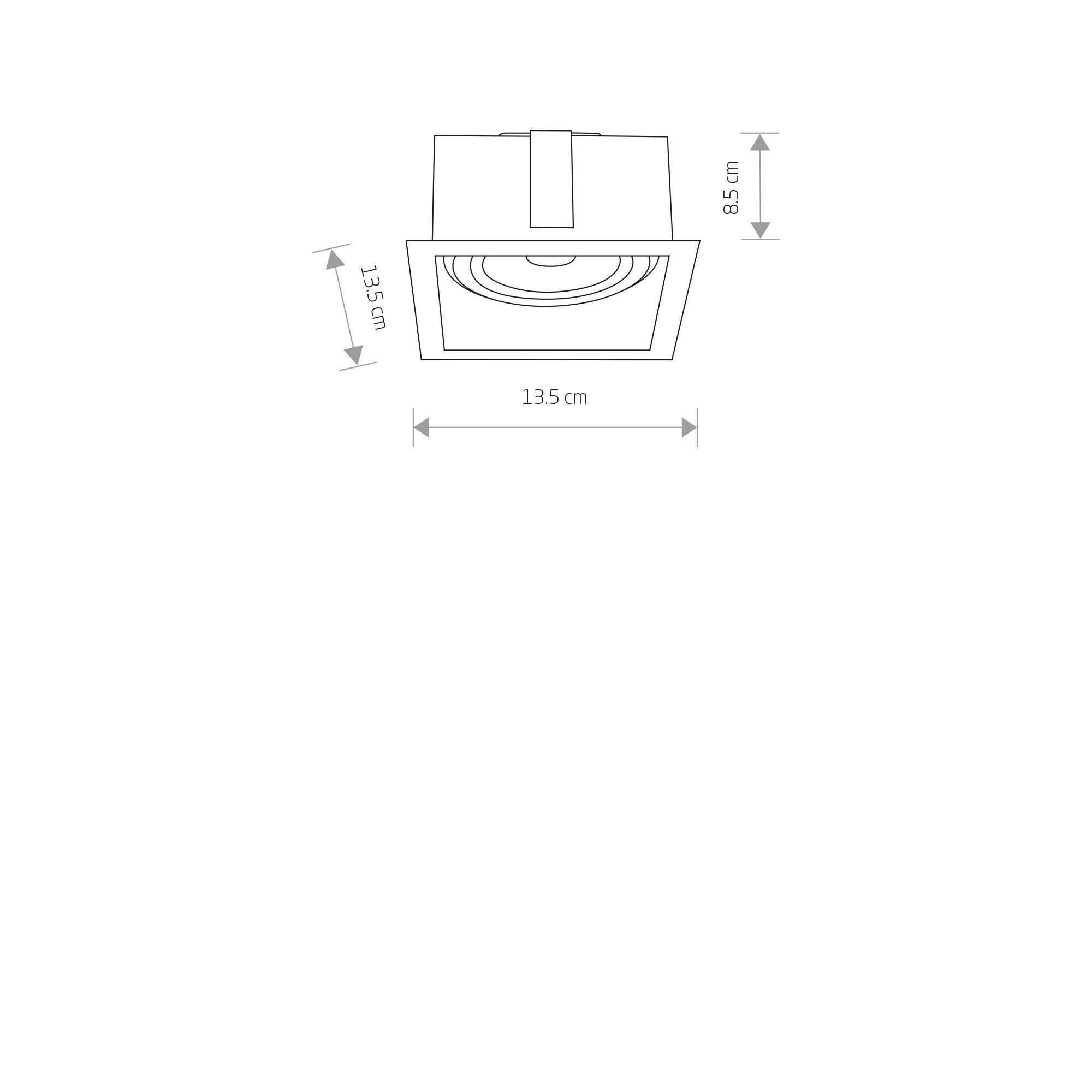 Einbau-Deckenleuchte, LED-Spot, Ursprung?, Wand-/Deckenmontage, Abmessungen 13.5 cm
