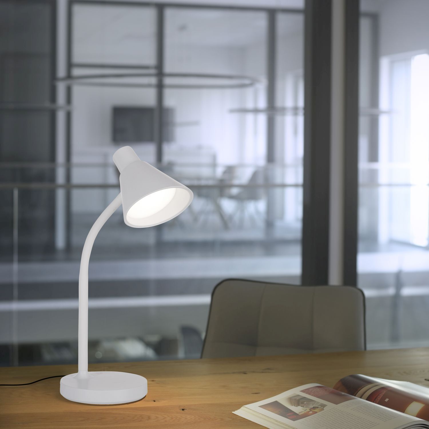 LED SchreibTischlampe Metall 38 cm Weiß 600 lm Modern