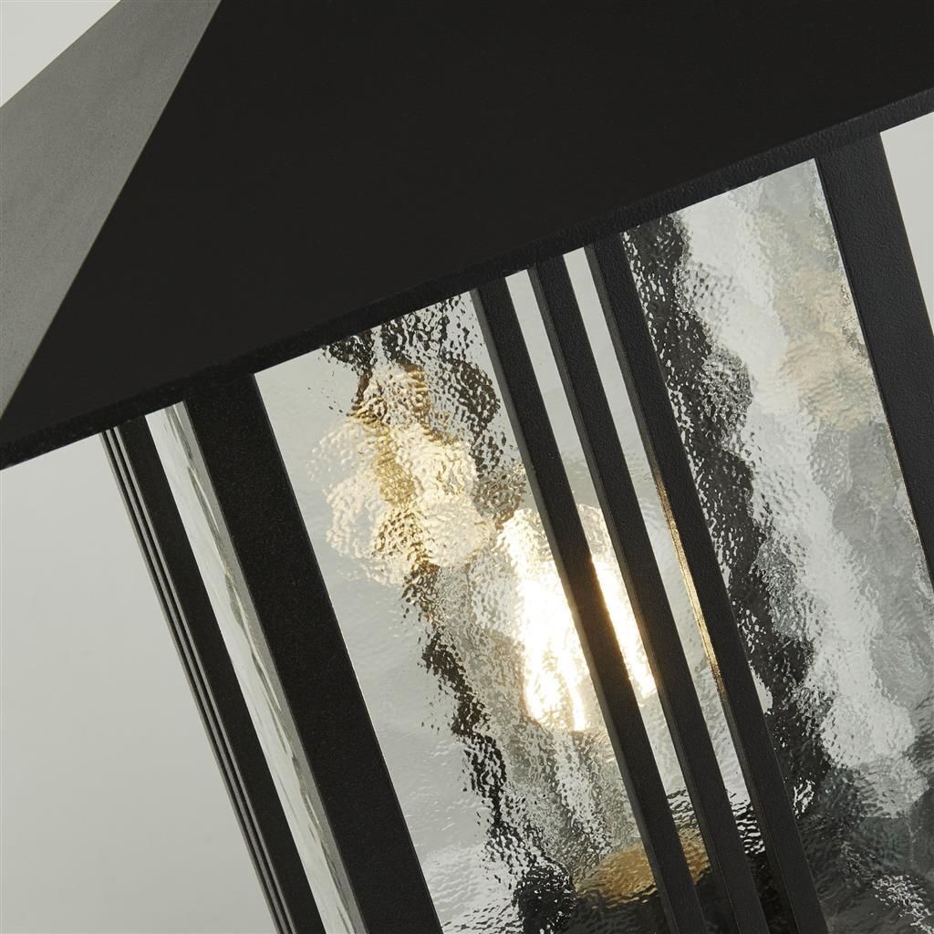 Sockelleuchte Schwarz 45 cm IP44 E27 Aluminium Glas