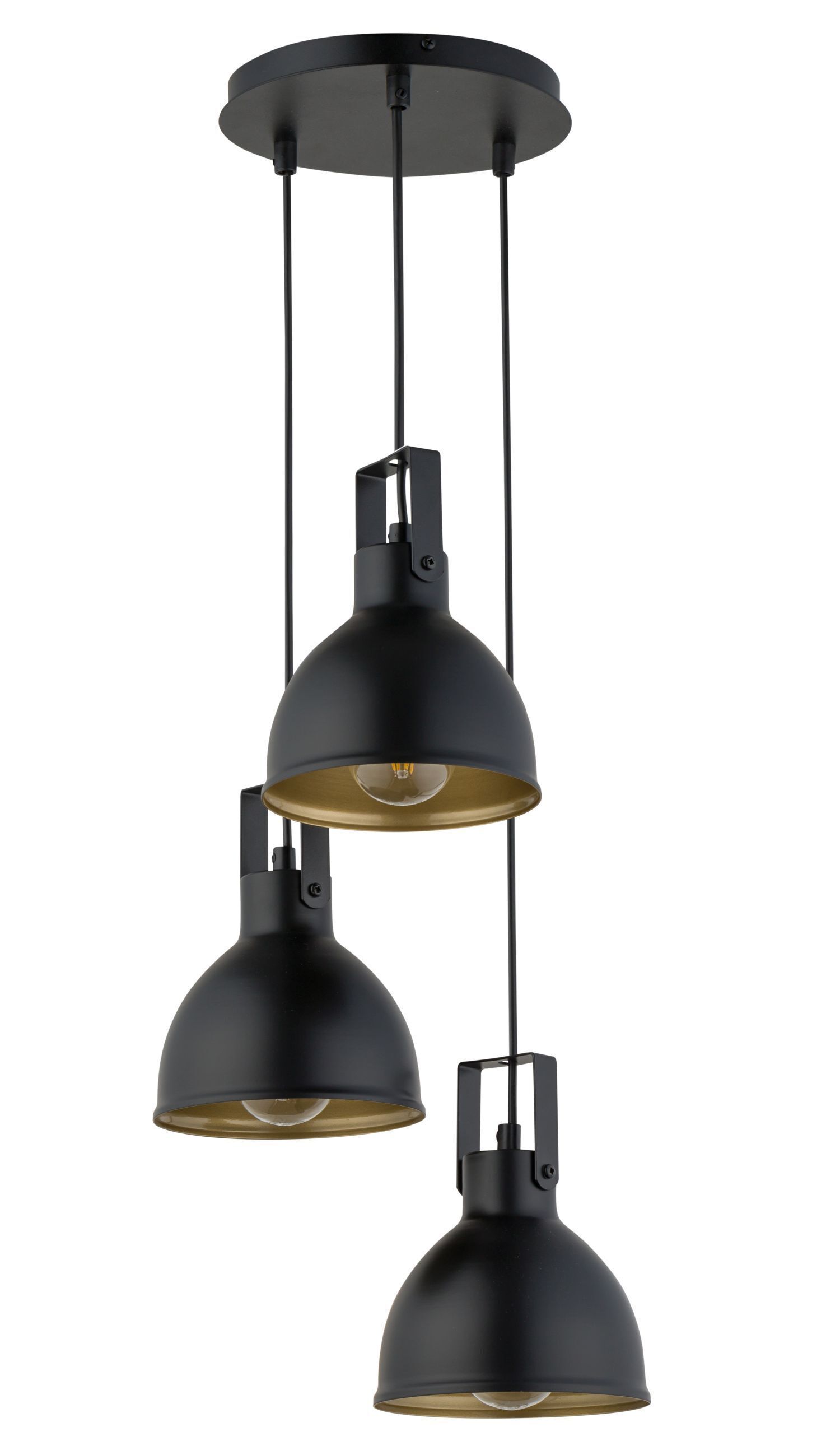 Homemania Pendelleuchte In Gold & Schwarz – Verstellbar, Metall-Look, Inkl. Montageset – Für Wohn- & Schlafzimmer