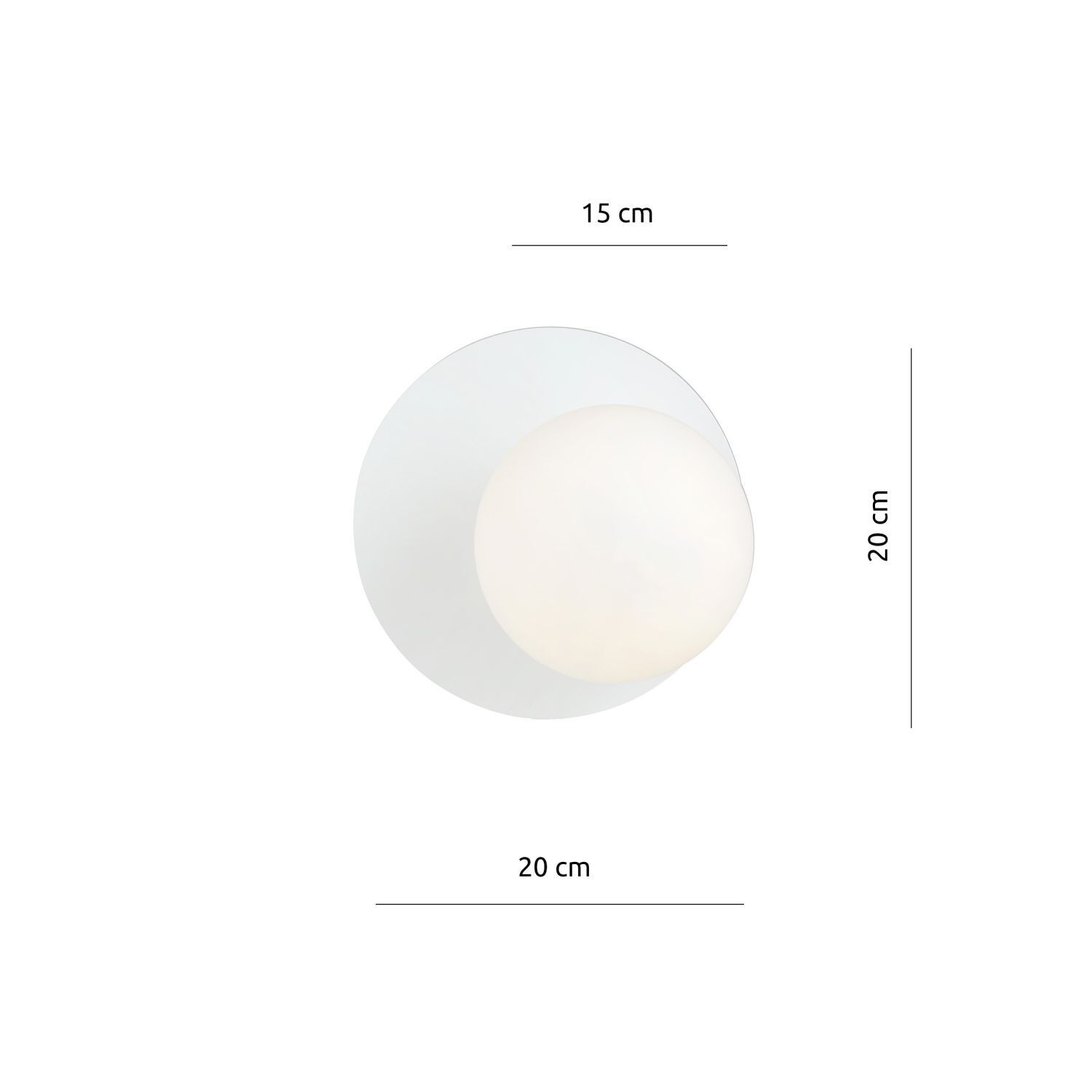 Wandleuchte Glas Metall Weiß Ø 20 cm rund Kugel Schirm E14