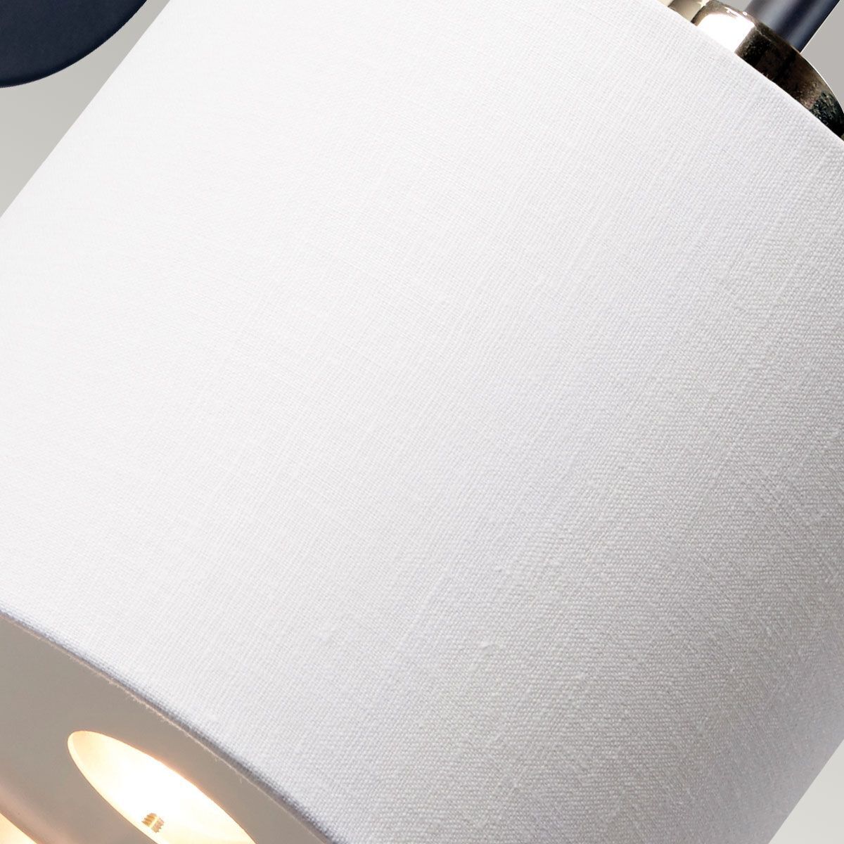 Wandlampe Schwarz Weiß Nickel poliert E27 Stoff Metall Lampe, Lampenschirm