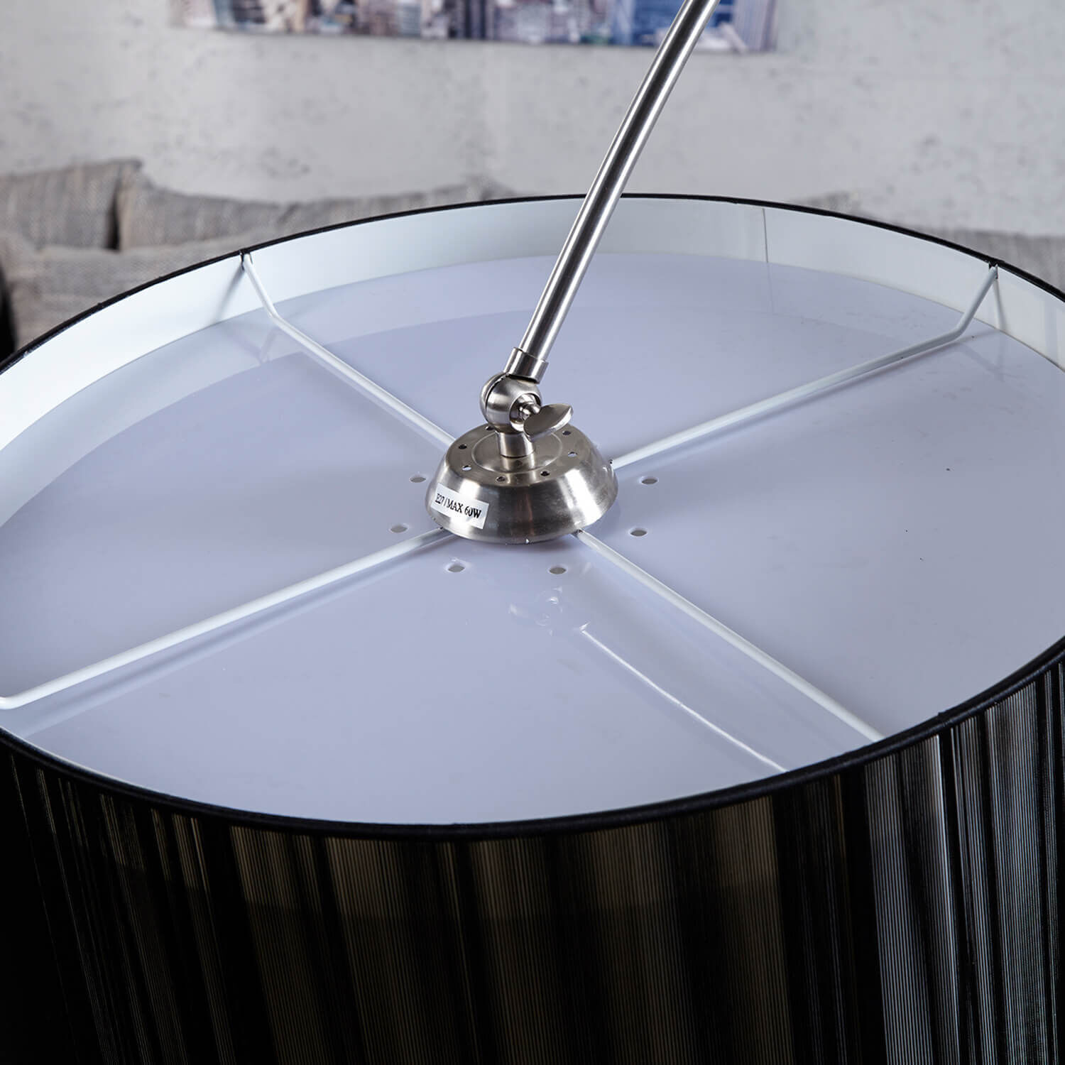 Stehlampe 200cm Retro Wohnzimmer Leuchte Schwarz Lampe, Lampenschirm, Whirlpool-Badewanne, Wanne