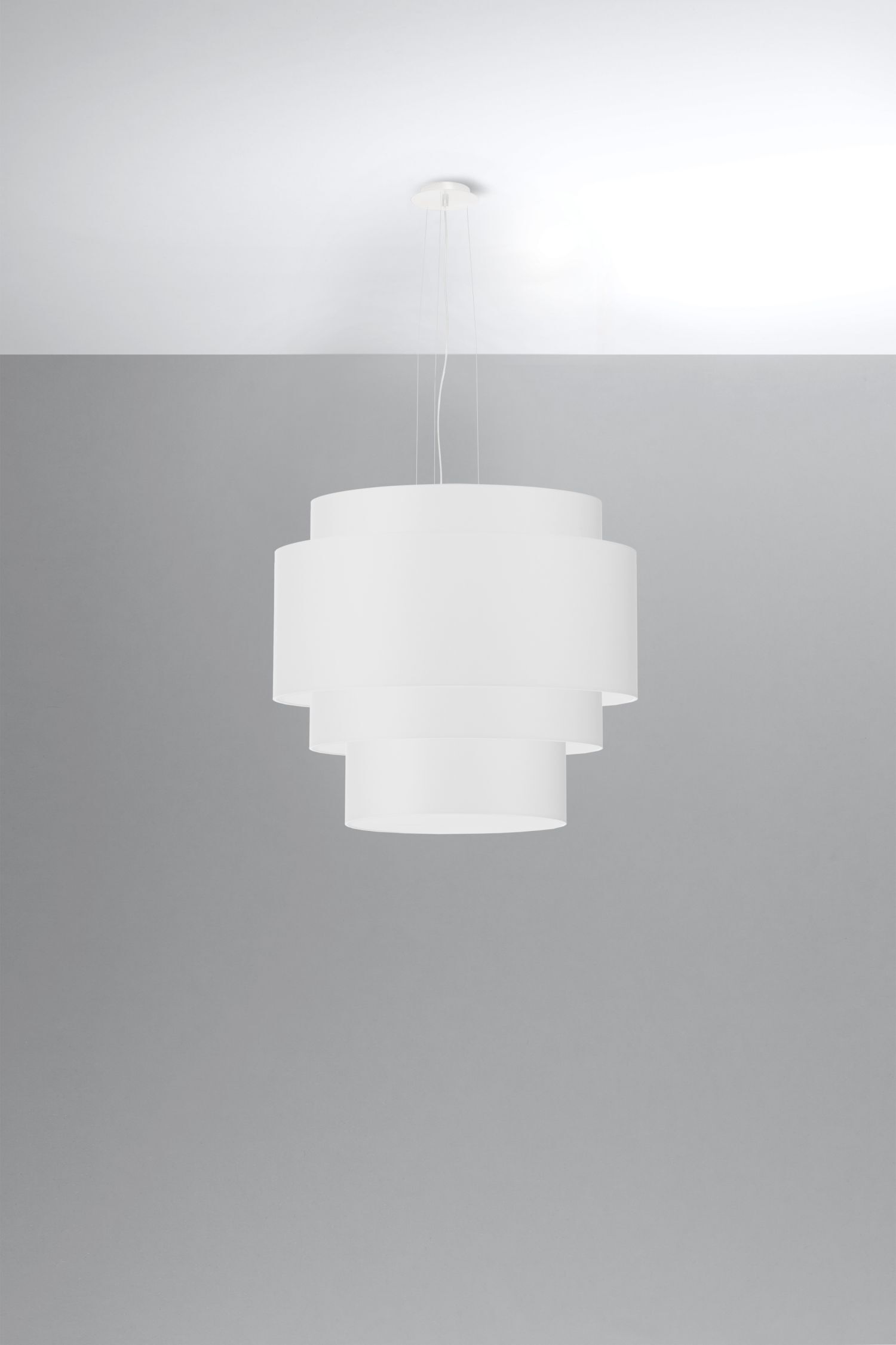 Hängelampe Weiß Ø 50 cm Stoff Modern 5x E27 MALY