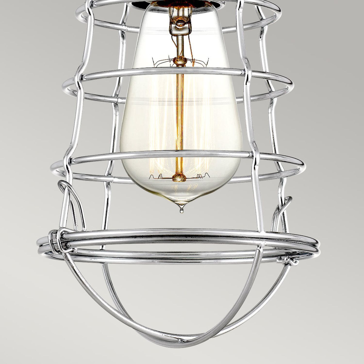 Deckenlampe klein Metall Ø 14,5 cm in Chrom poliert Vintage