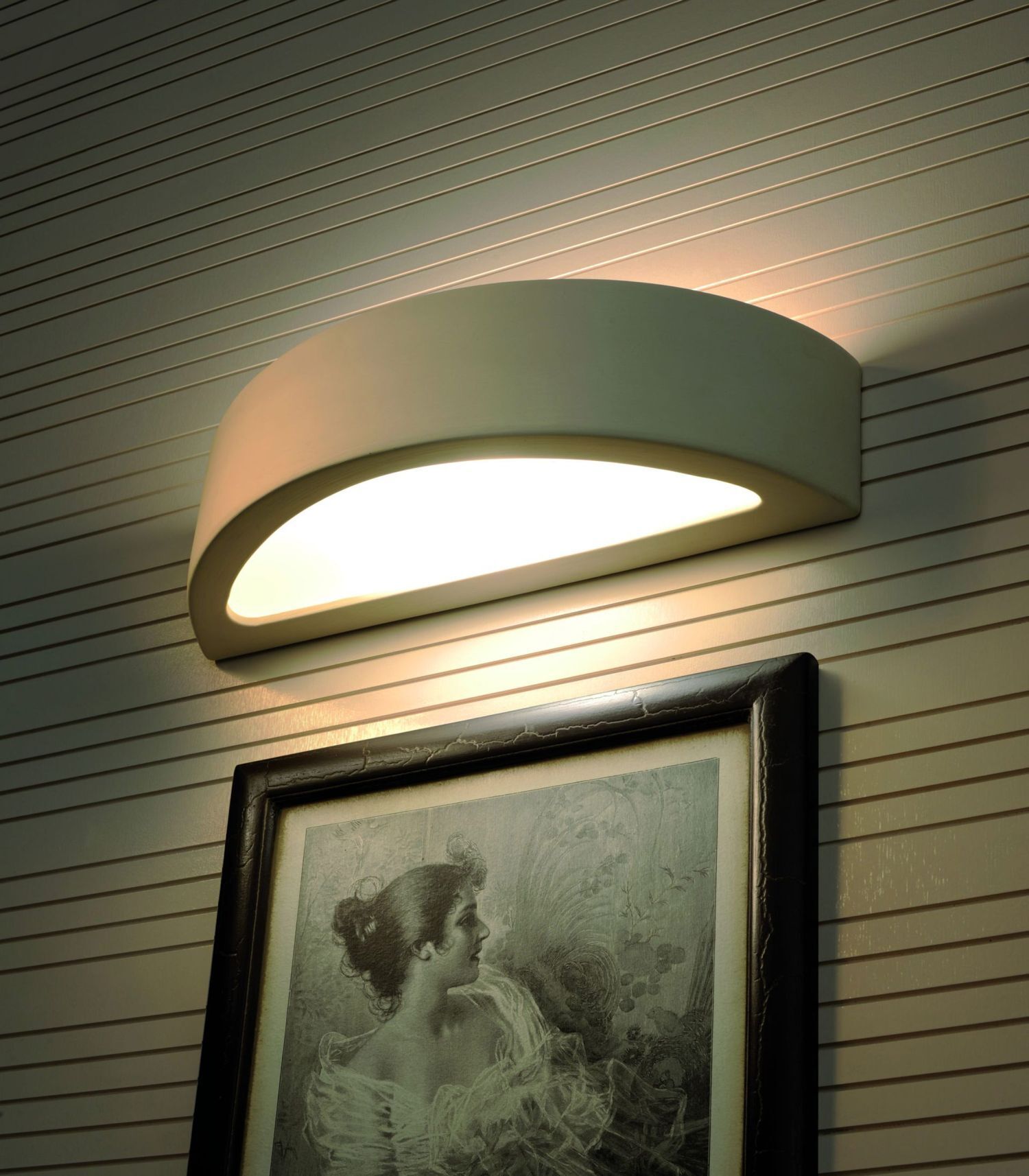 Gipslampe Weiß Bemalbar elegantes Licht E27 ORION