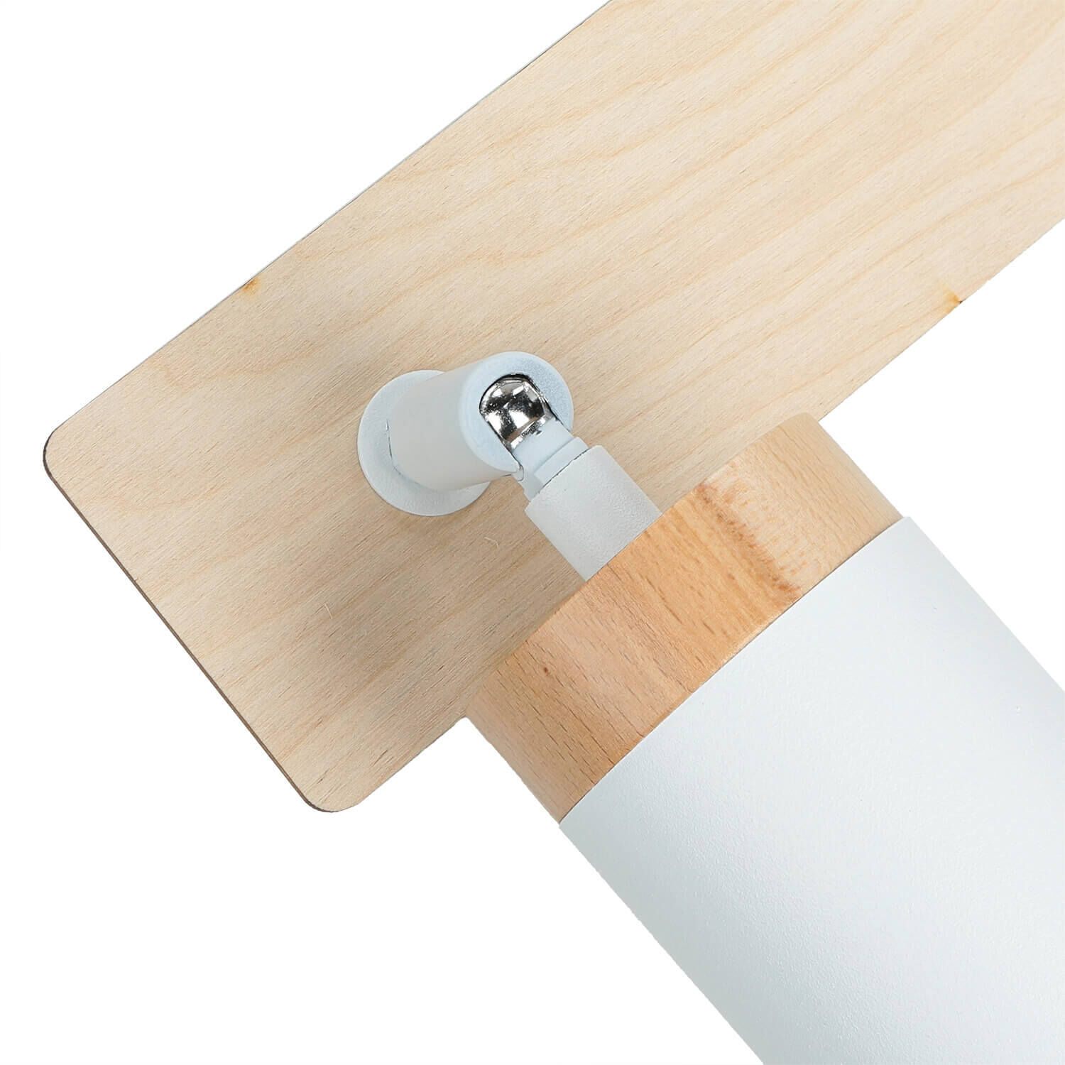 Langer Strahler Wohnzimmer L:72cm Weiß mit Holz GU10 Holz