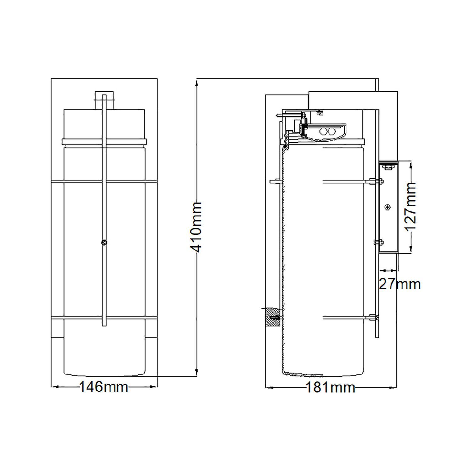 LED Außenleuchte Wand H: 41 cm IP44 Schwarz Downlight