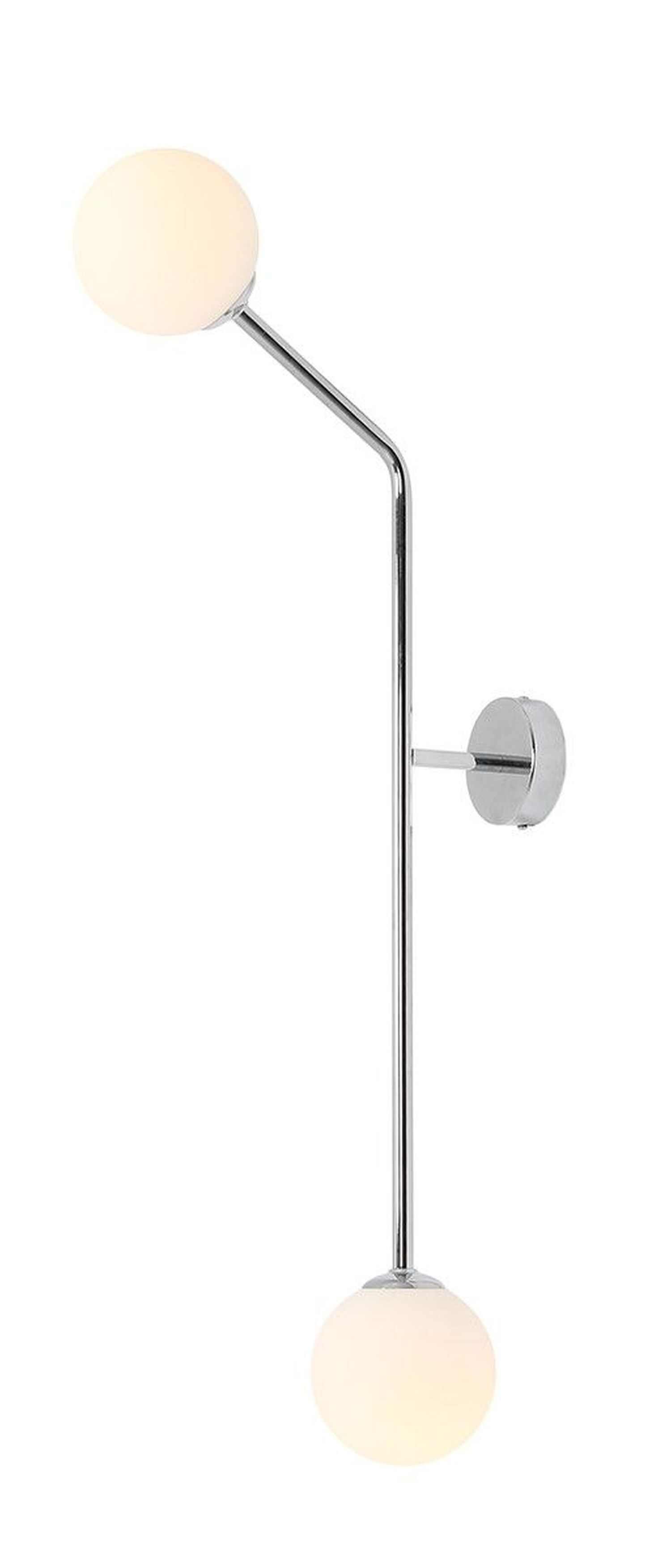 Elegante Wandlampe blendarm Glas Metall T:38 cm in Chrom