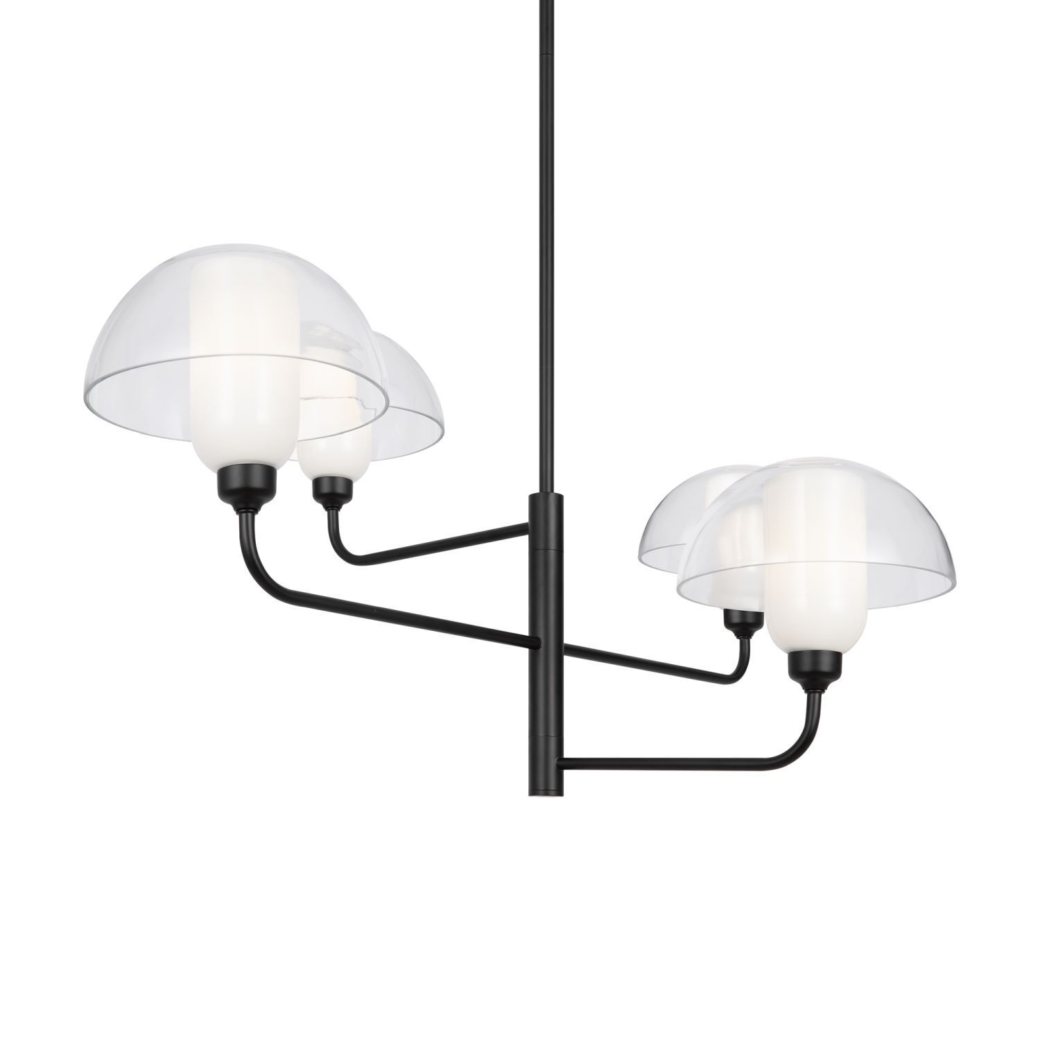 Kronleuchter Metall Glas E14 90,6 cm breit Schwarz Weiß Lampe, Leuchte, Kronleuchter