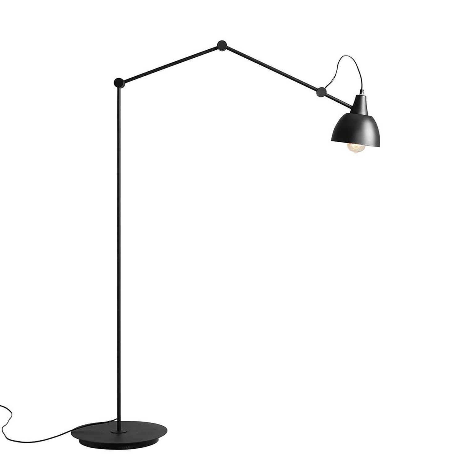 Verstellbare Stehleuchte Schwarz Gold E27 233 cm groß Lampe, Lampenschirm
