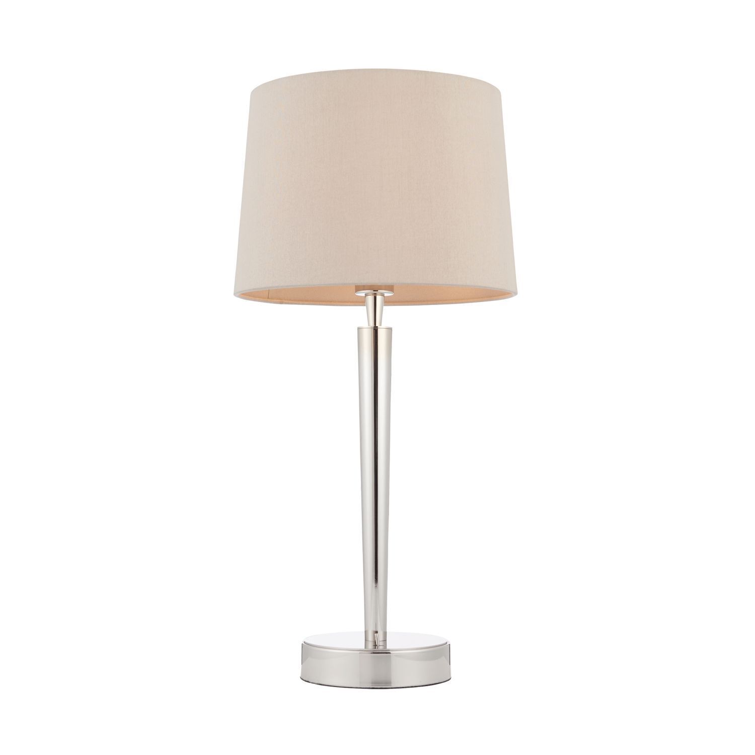 Tischleuchte Stoff Metall 51,5 cm in Nickel Beige E14 FELIX