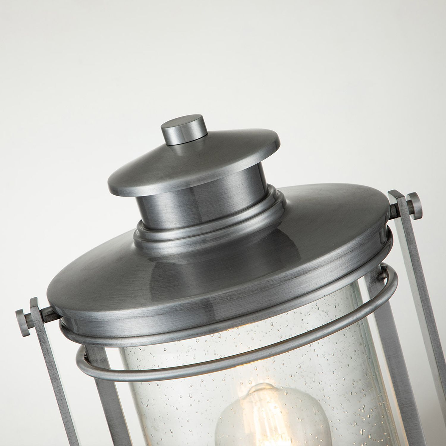 Sockelleuchte Aluminium Glas E27 IP44 46,6 cm hoch