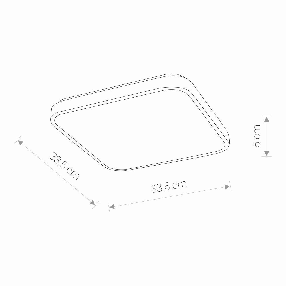 Eckige LED Deckenleuchte Schwarz IP44 1500lm LUKE