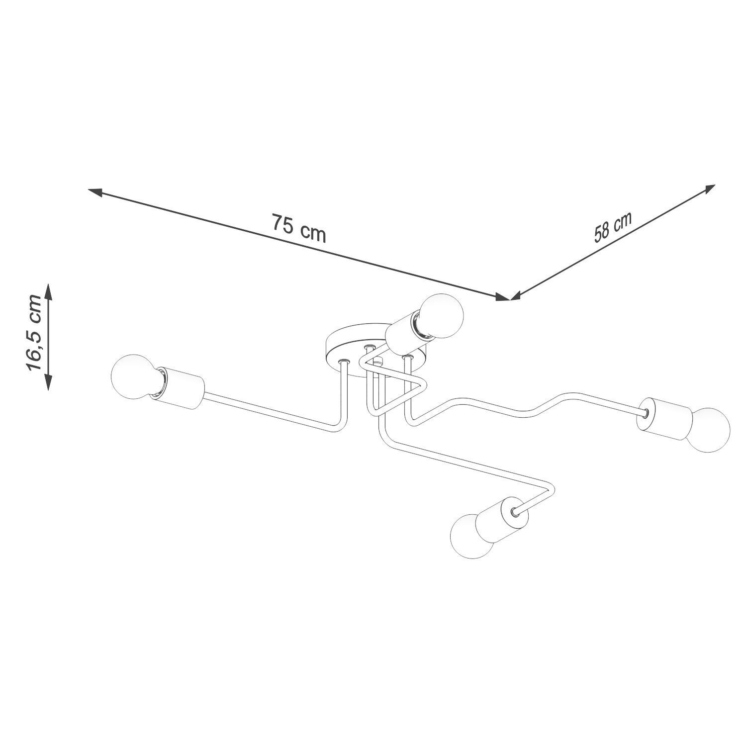 Deckenleuchte, Kabelsalat, Kabel-Licht, Mehrflammig, Metallstruktur