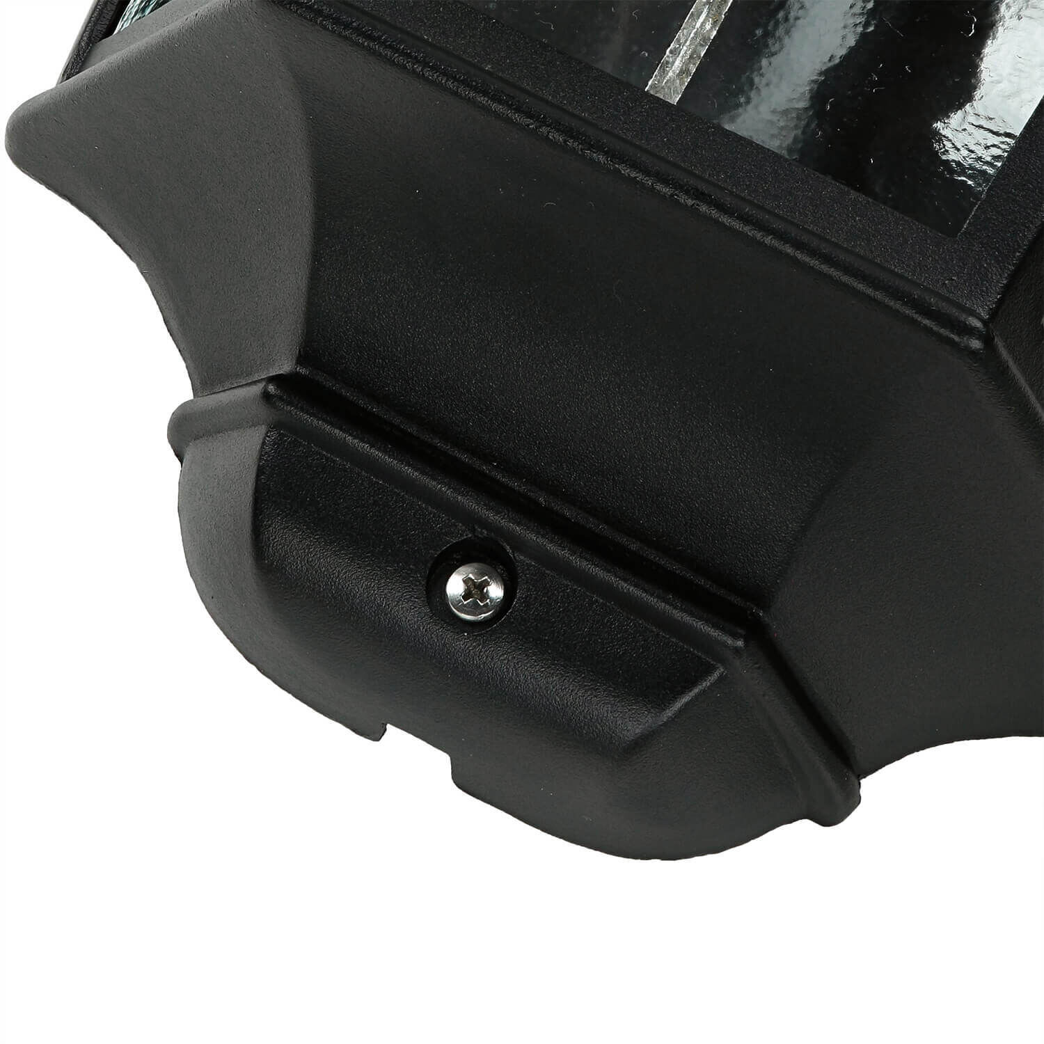 Wandleuchte Außen Kirchenglas IP43 Schwarz Haus Helme