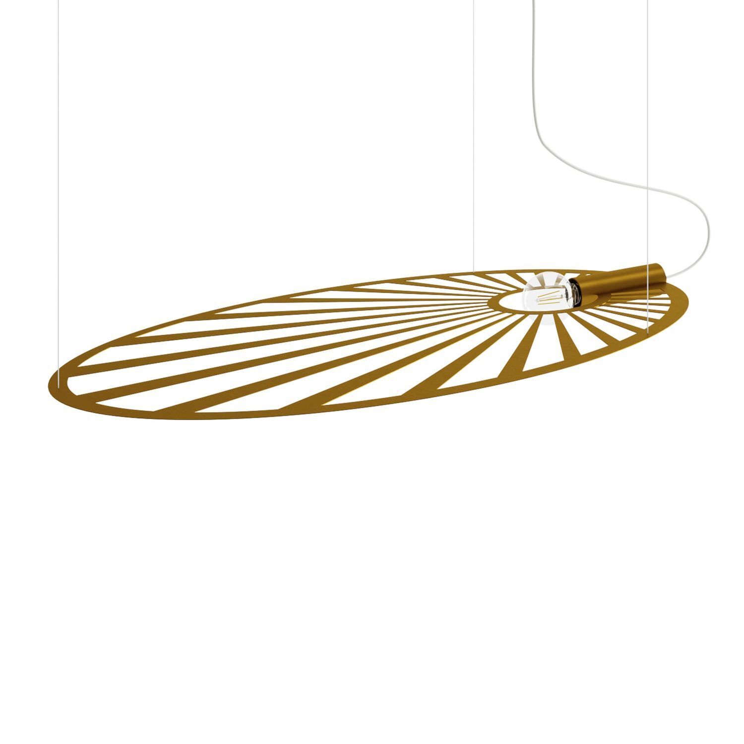 Hängelampe oval 110 cm lang Gold E27 Metall