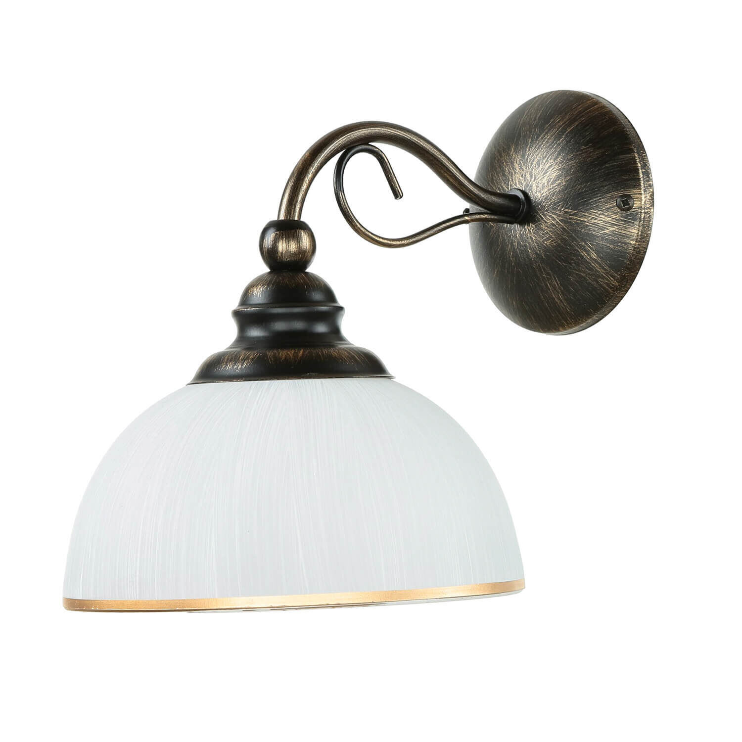 Wandlampe DELMARE Shabby Braun antik Wohnzimmer Lampe, Bronze, Leuchte, Lampenschirm