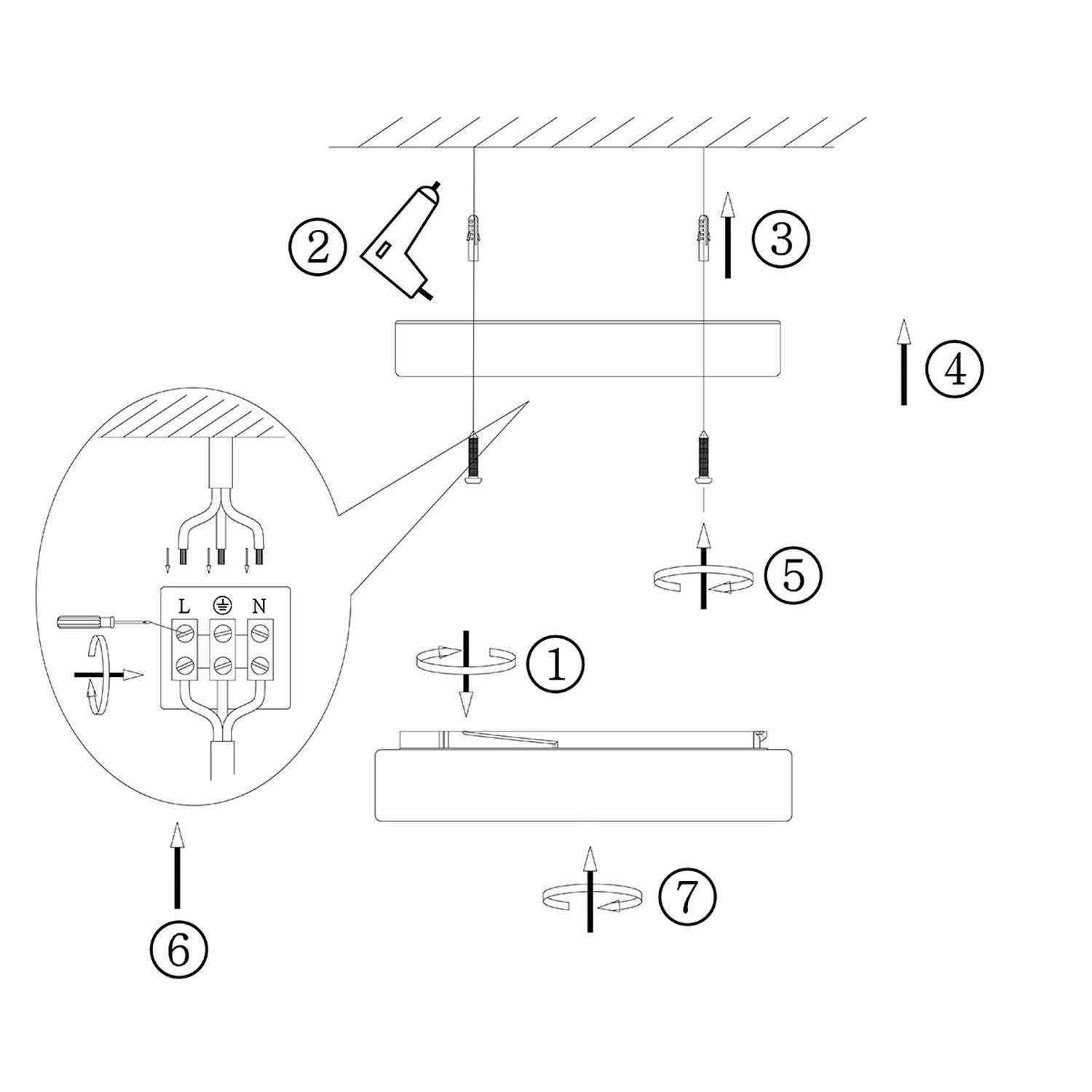 Runde LED Deckenlampe Glas Metall IP44 Ø18 cm 12 W